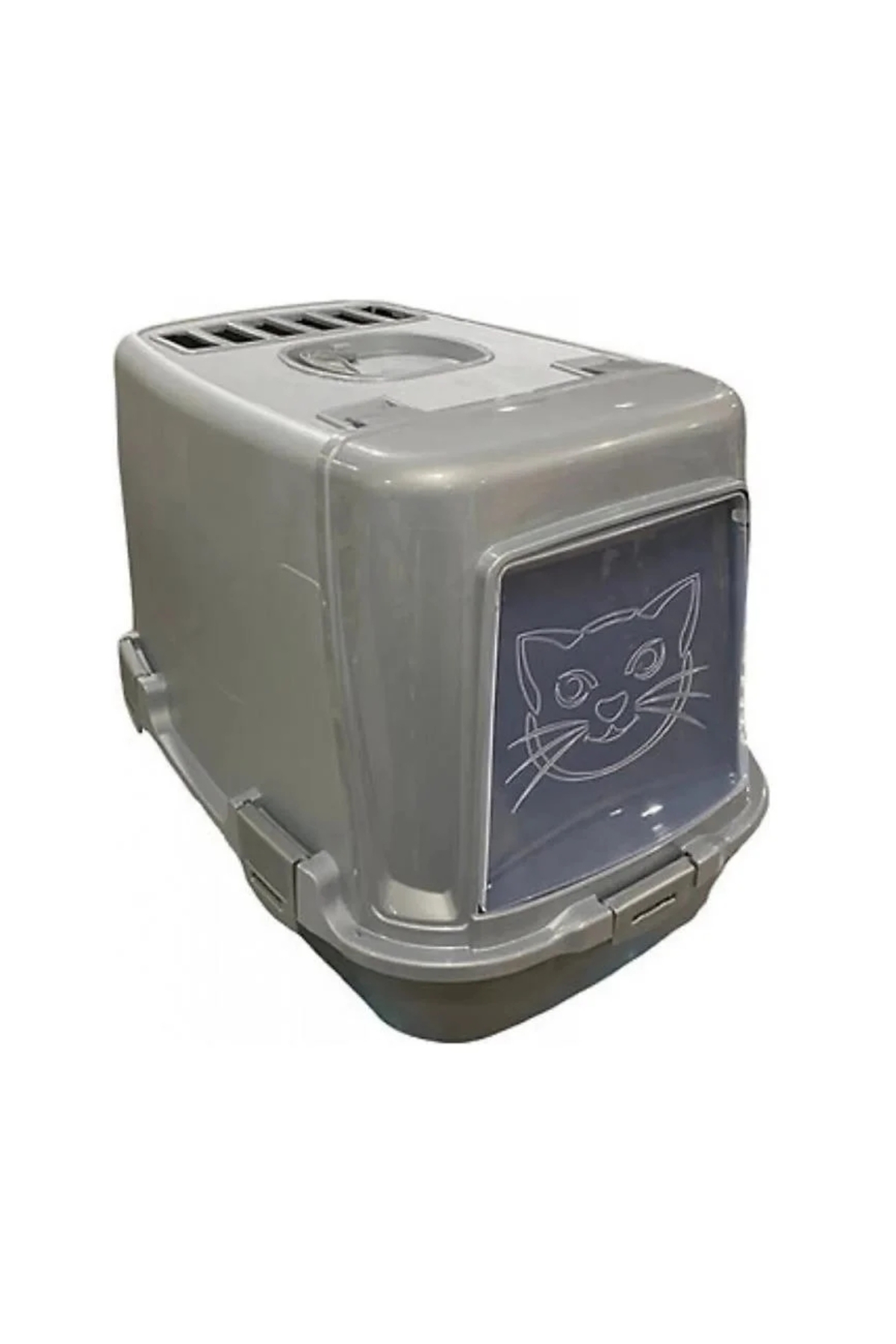 PlastArt PT-305 Irak Plastik PlastArt Kapalı Kedi Tuvaleti Kürek Hediyeli Gri 38,5 x 60 x 40.5 cm