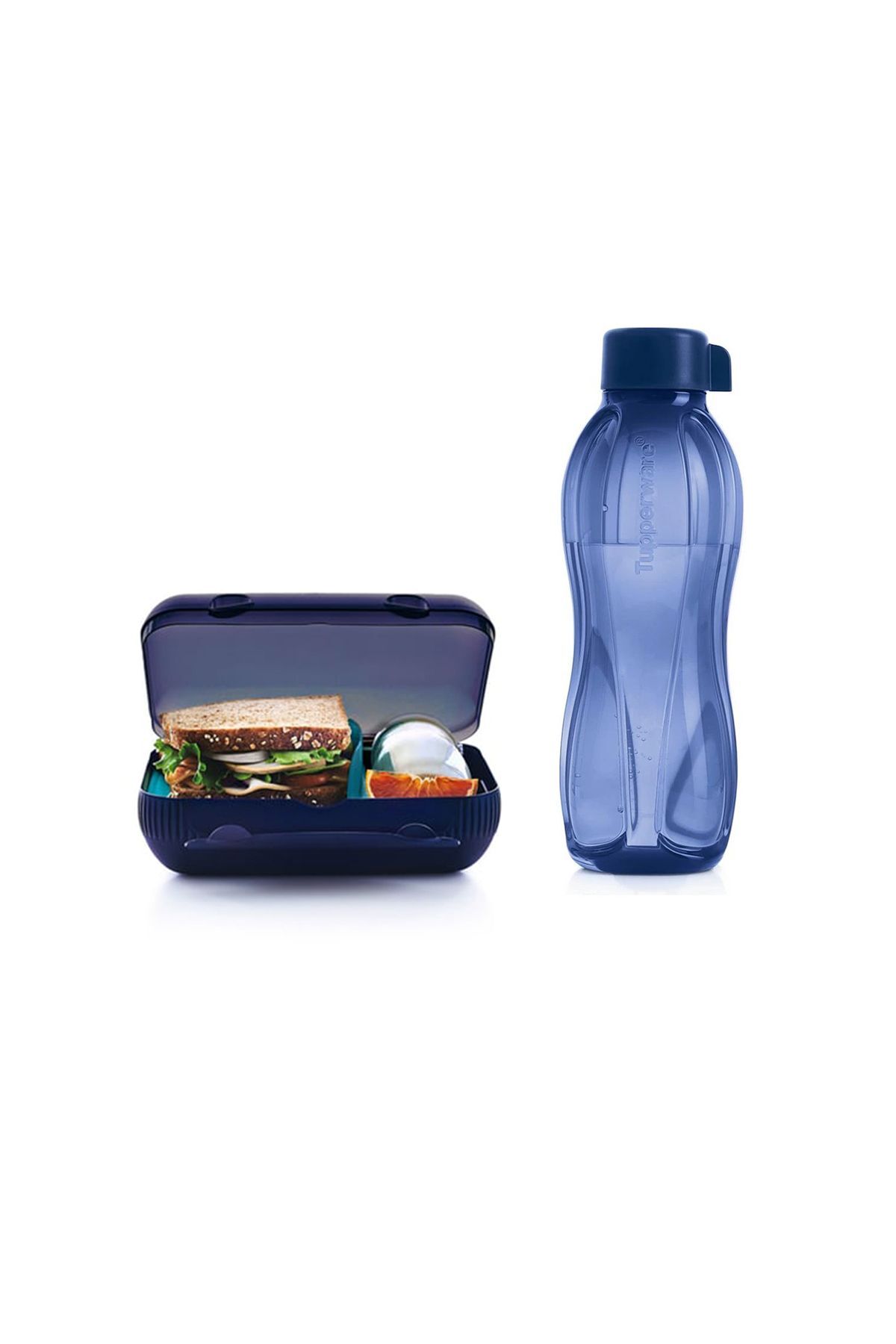 Tupperware Beslenme Seti Belenme Kutusu & Eko Şişe 1 Litre Lacivert ...