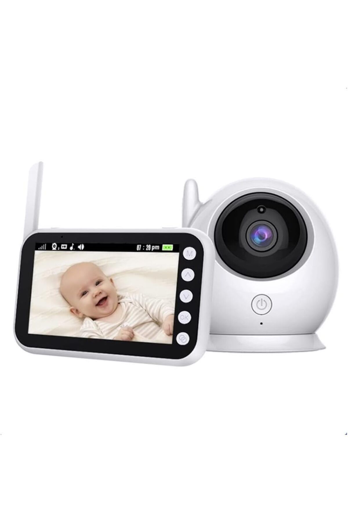 Fillikutum 4.3 Inç Lcd Kablosuz Wireless Oda Sıcaklığı Kontrollü Akıllı Bebek Monitörü Bebek Kamerası 8 Ninnili fotoğrafı 2 (önizleme)