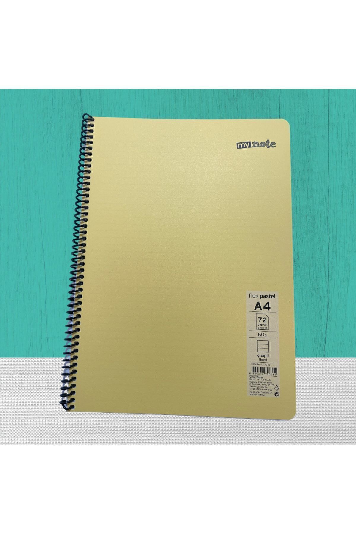 Umur-Mynote Flex Pastel Spiral Notebook A4 72 Yp Lined 4