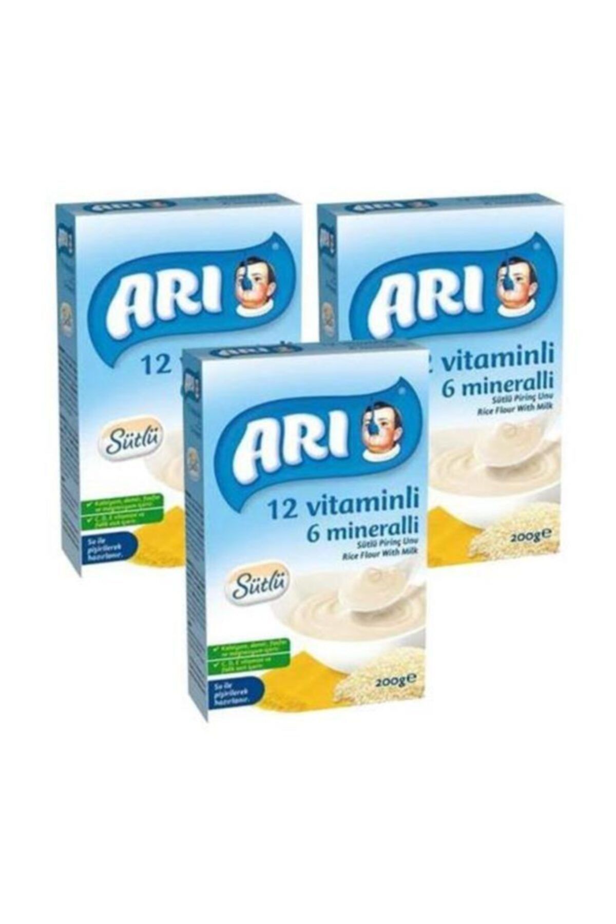 Arı Mama 200 Gr Sütlü Pirinç Unu 3'lü Paket
