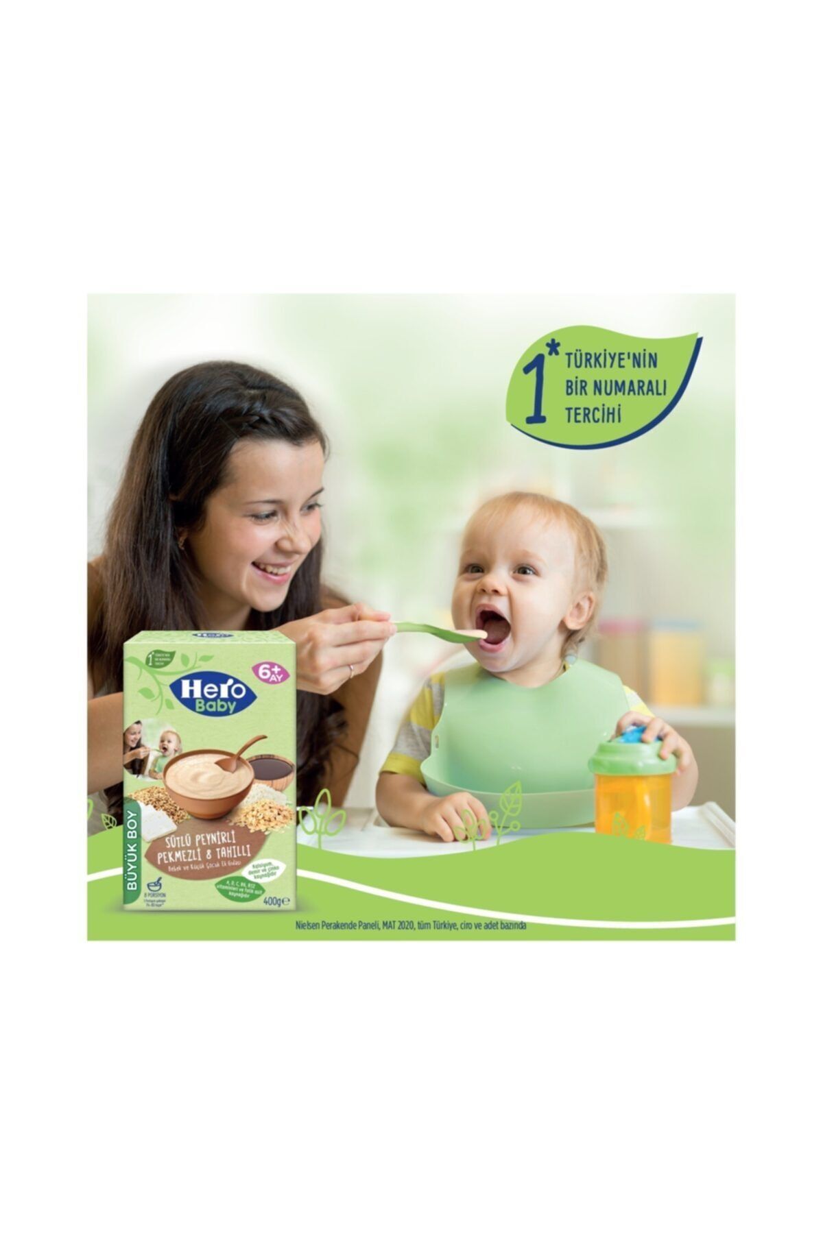 Hero Baby Sütlü Peynirli Pekmezli 8 Tahıllı Kaşık Maması 400 gr X 5 Adet fotoğrafı 3 (önizleme)