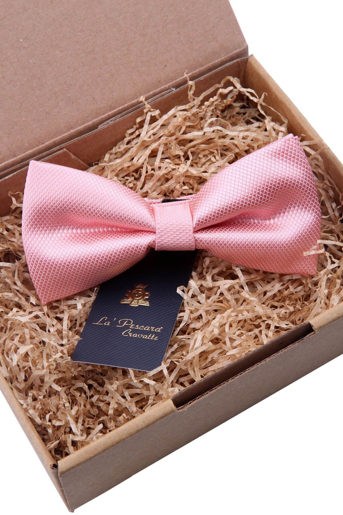 La Pescara Şeker Pembesi Kendinden Desenli Papyon P486