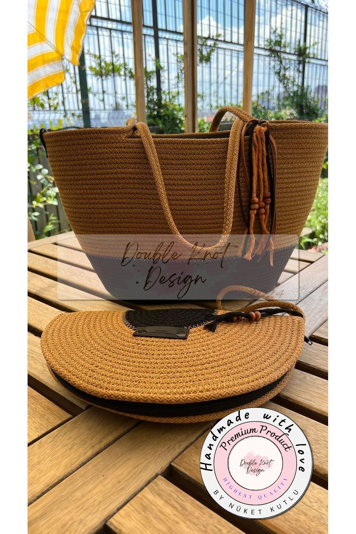 2-Piece Set Beach Bag , Handbag Clutch, Totebag, Women's Bag, Summer, Gift