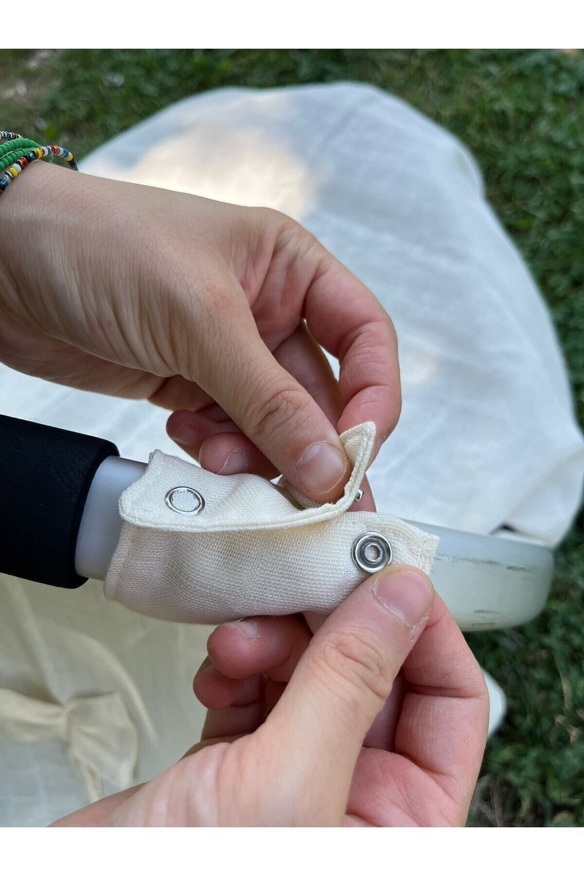 runbaby Run Baby Müslin Kumaş çıt Çıtlı Puset Örtüsü (EKRU) 75x100cm fotoğrafı 7 (önizleme)