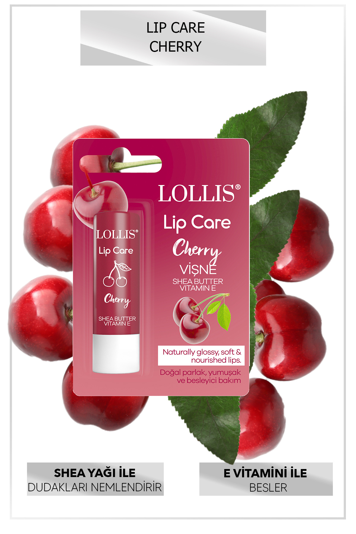 Lip Care Dudak Bakım Kremi Nemlendirici Shea Butter ve E Vitaminli Vişneli — زرشکی LİPCERRY — تصویر 4 از 6
