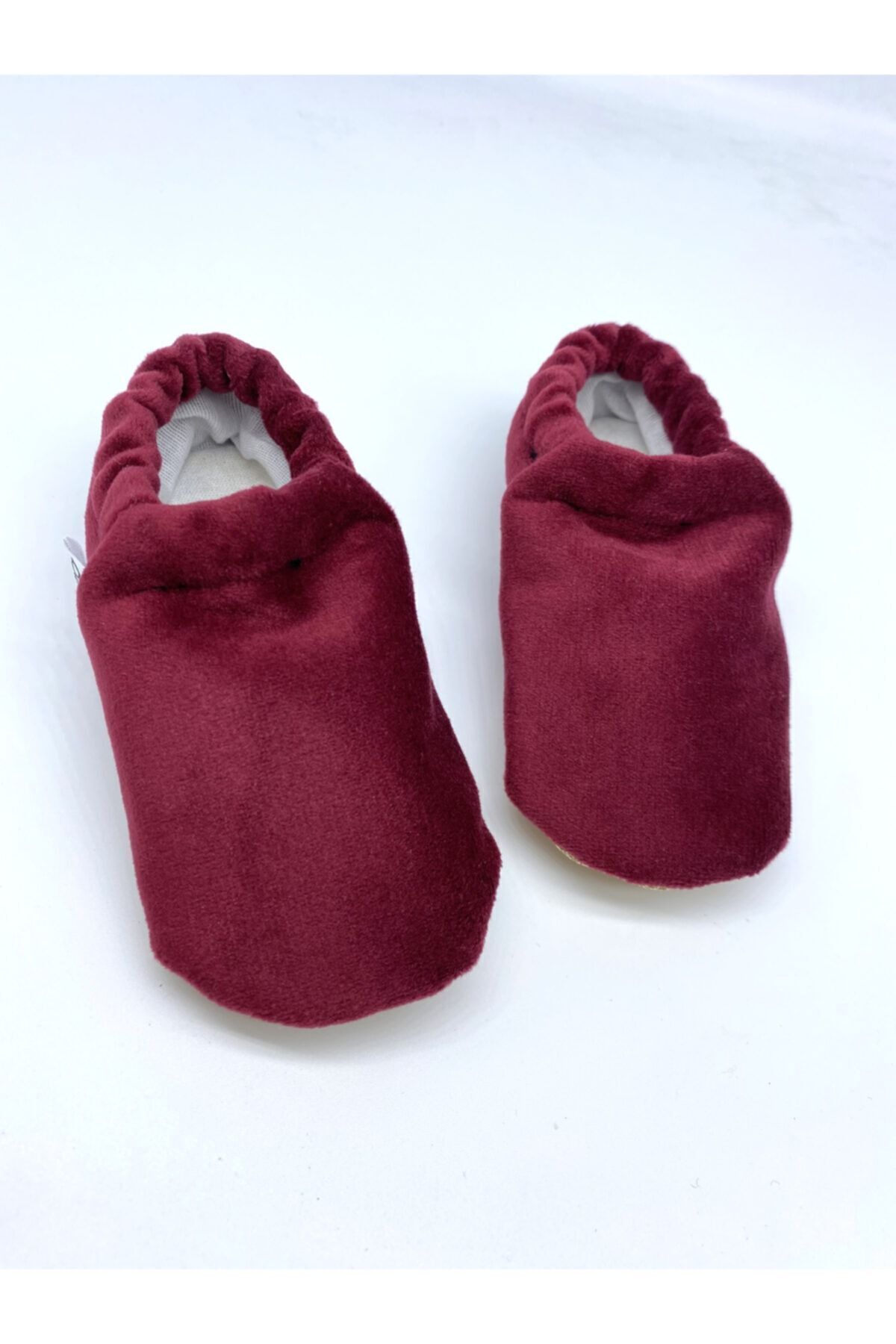 Bunnybons Bordo Kadife Kaydırmaz Taban Bebek Patik fotoğrafı 2 (önizleme)