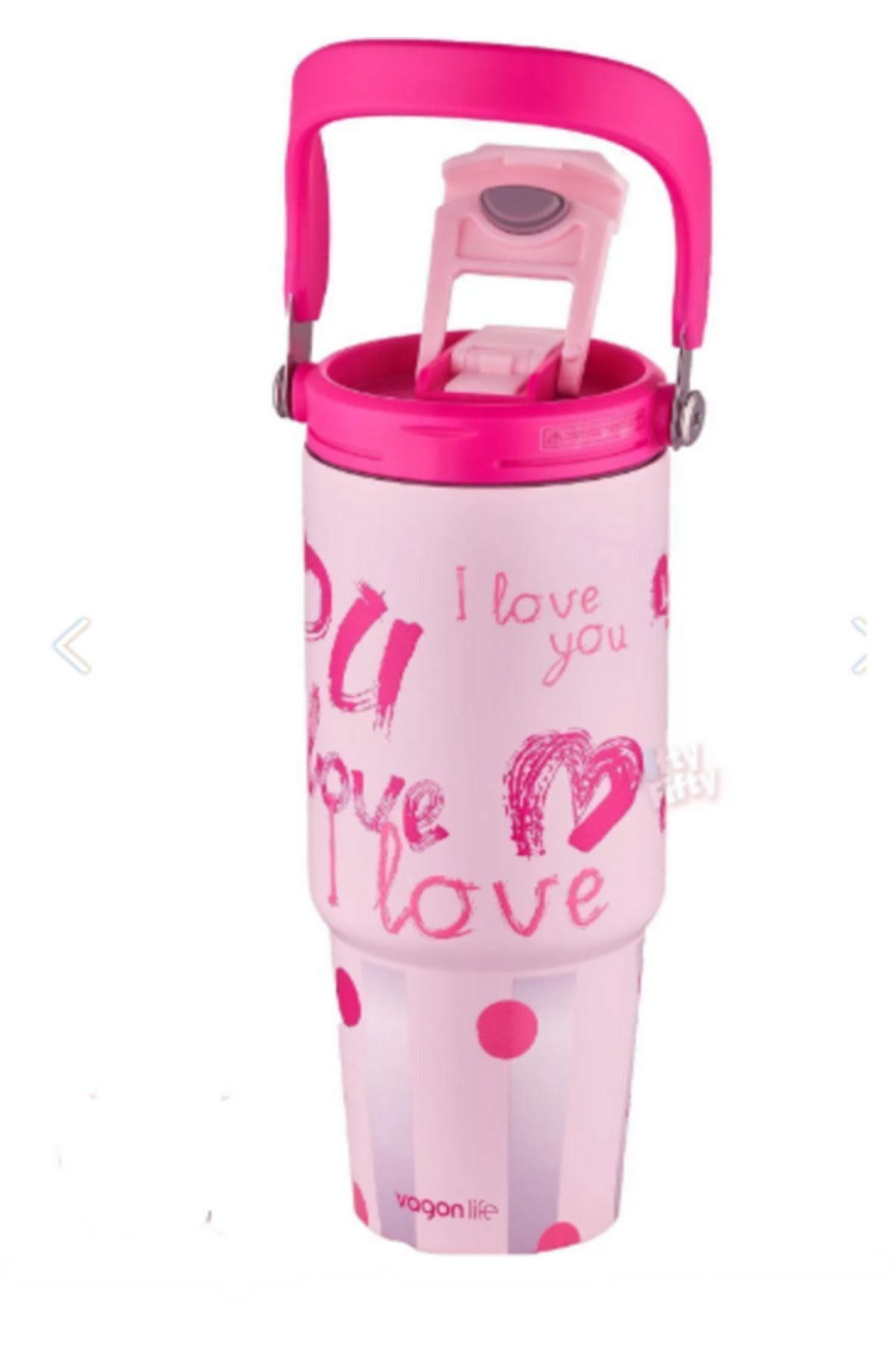 فلاسک صورتی 900 میل Pipetik Piper Free Double Cup Steel Thermos Vagonlife