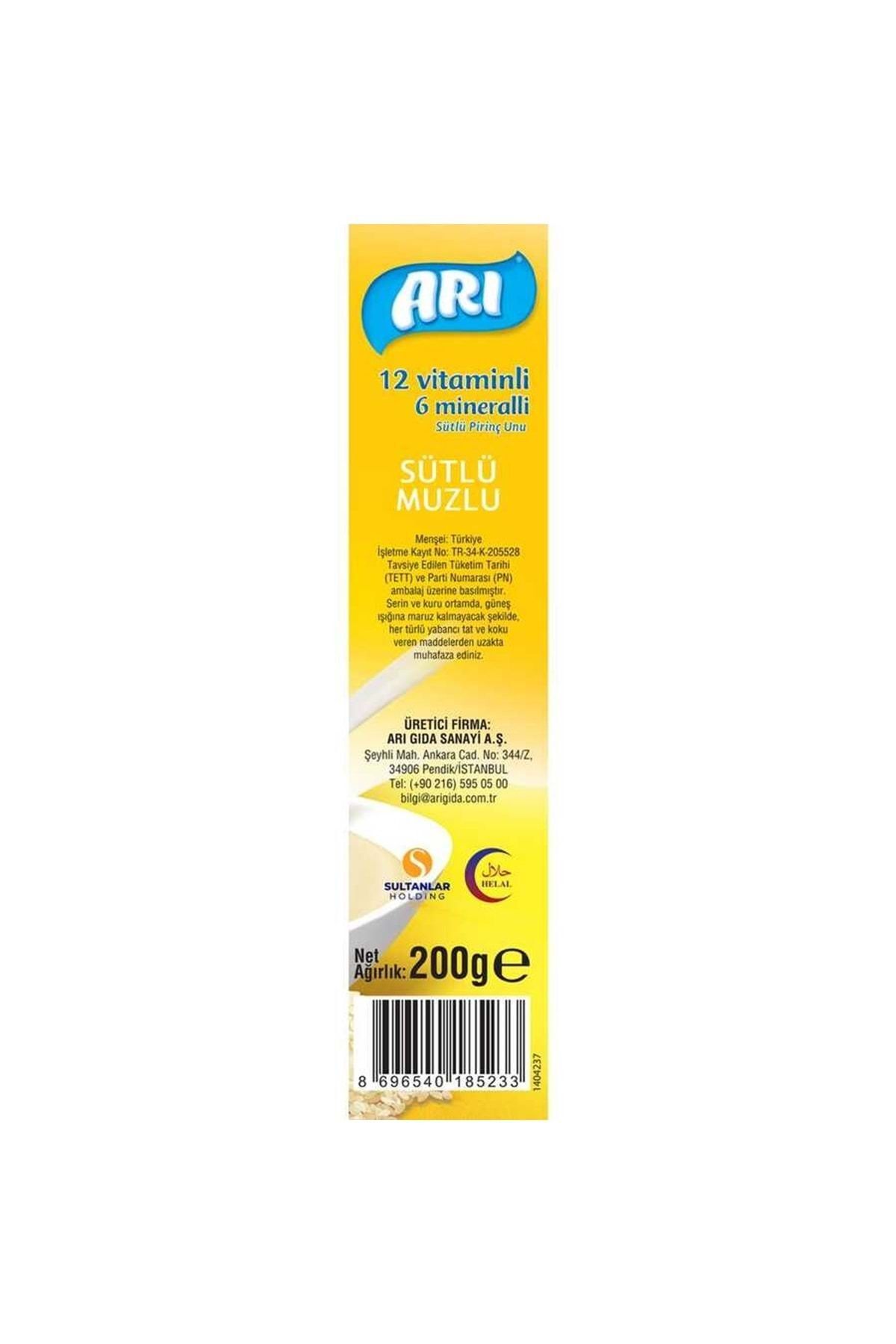 Arı Mama Pirinç Unu 200 Gr Sütlü-Muzlu 12 Vitminli 6 Minarelli 4 Lü Set fotoğrafı 5 (önizleme)