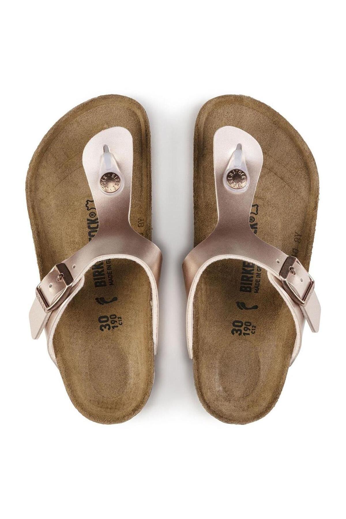 دمپایی بیرکن استاک دخترانه اوا فلزی  راسته      لباس خانگی | Birkenstock 1012526 DE - تصویر 5