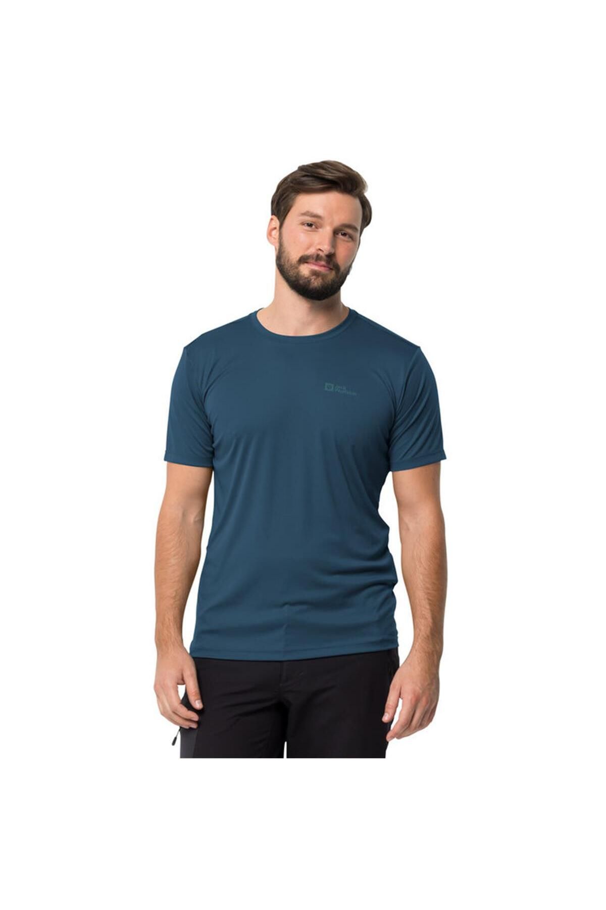 تی شرت مردانه Tech T 1807072-1274 Dark Sea Jack Wolfskin