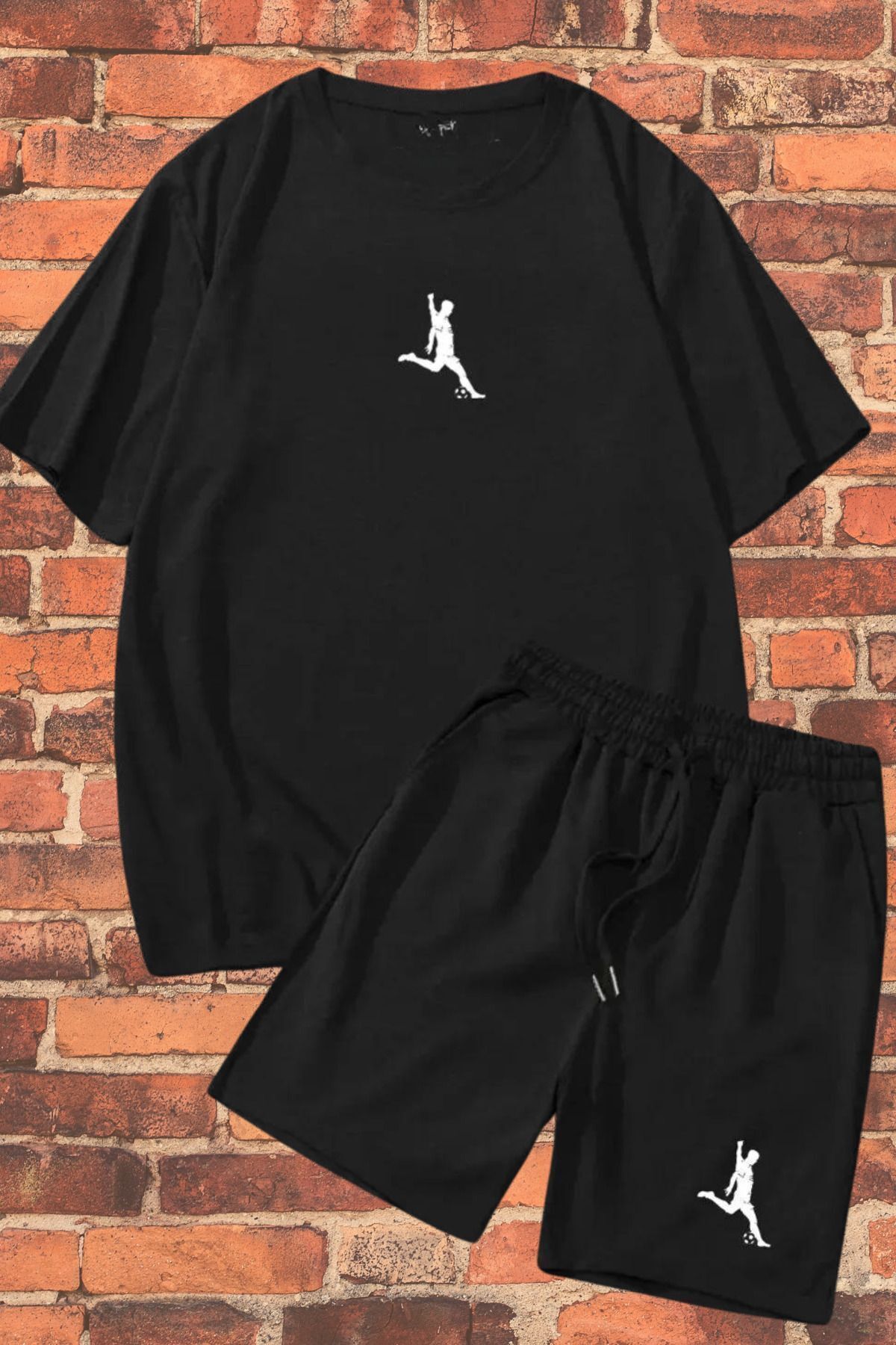 MATK MODASI Set de pantaloni scurți și tricou unisex cu imprimeu pentru jucător de fotbal
