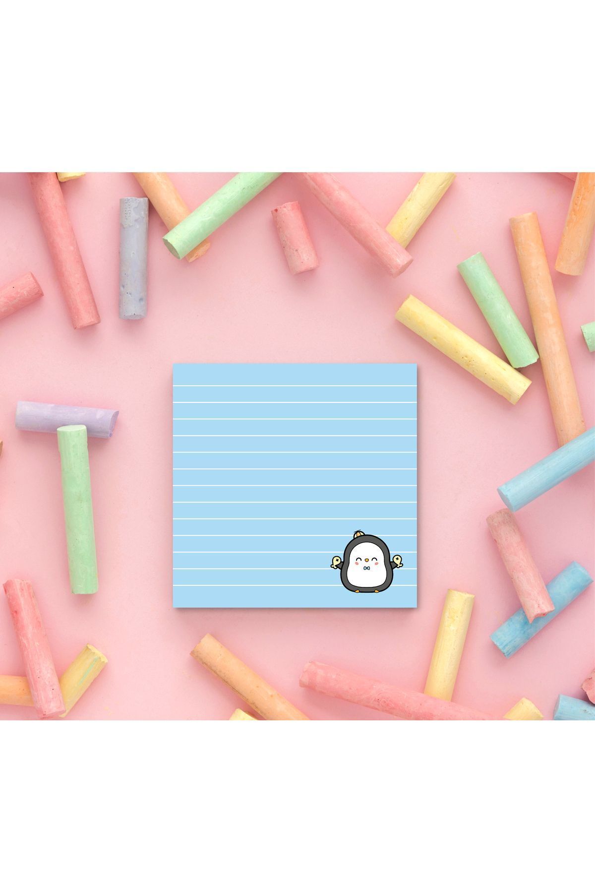 Pine Note-Set of 4 Striped Penguin Patterned Kawaii Memopad, Notepad, Memo Pad, Notebook, Planner 6