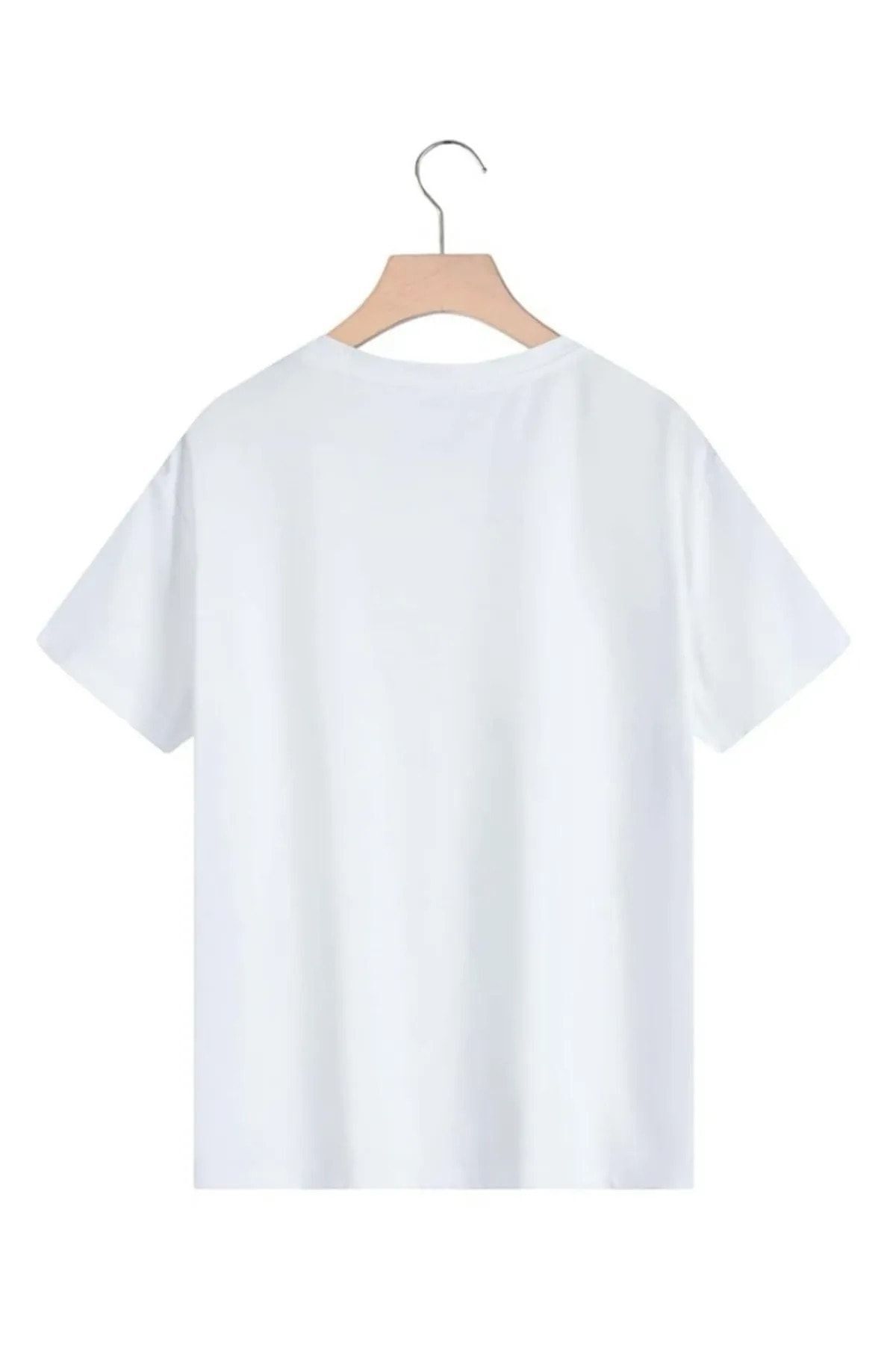 Rex Darius-Unisex Oversize Lover Combination T-Shirt Fire and Water Printed 2 Pieces T-Shirt 2