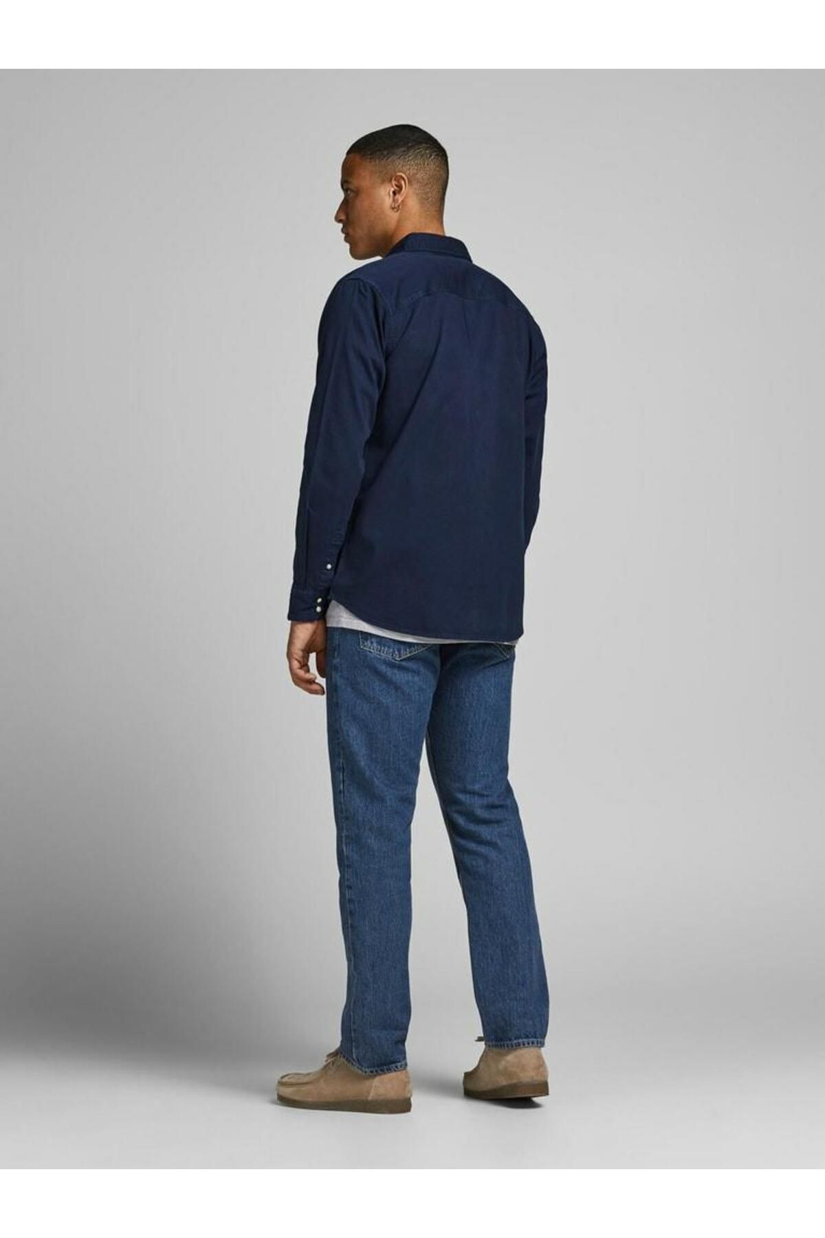 پیراهن جک اند جونز مردانه پنبه ای آبی سرمه ای  راسته Regular/رگولار     کژوال/روزمره | Jack & Jones 12138115-Dark Navy TR - تصویر 3