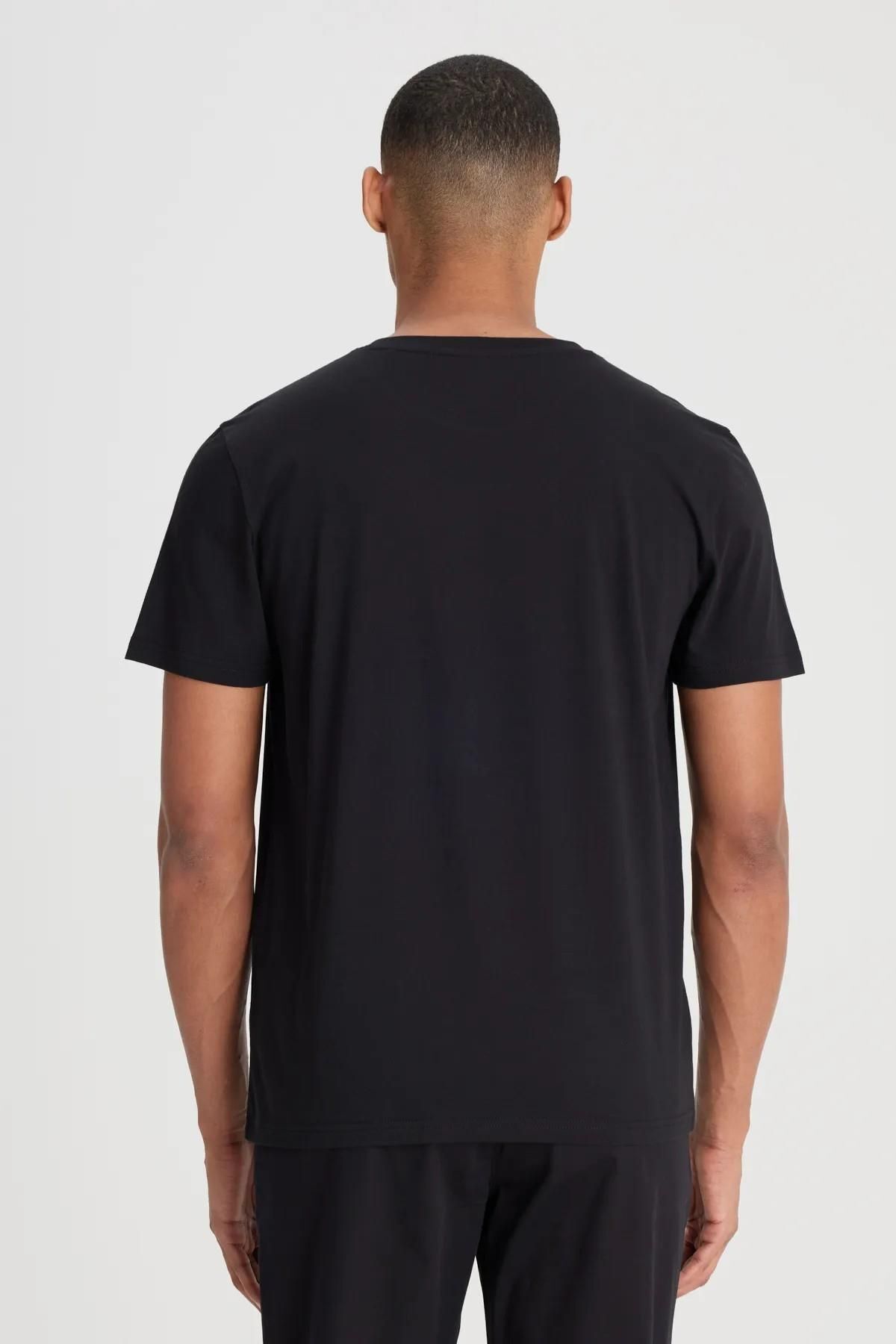 تی شرت مشکی مردانه سیاه یقه دوچرخه t shirt ll07fe001 Lee