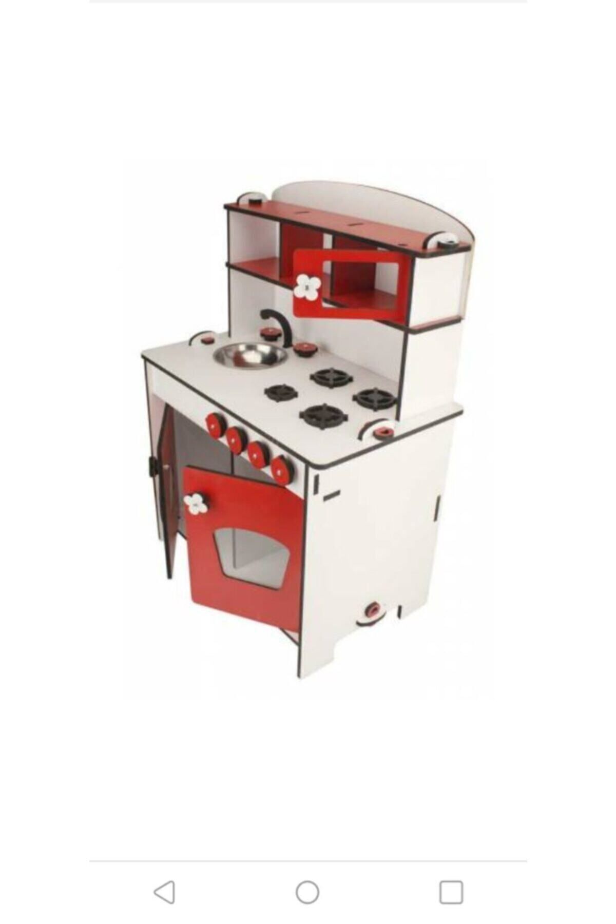 Kartopu Oyuncak -hediyeli-kırmızı Renk Ahşap Mutfak Oyun Seti Montessori Kç002 fotoğrafı 4 (önizleme)