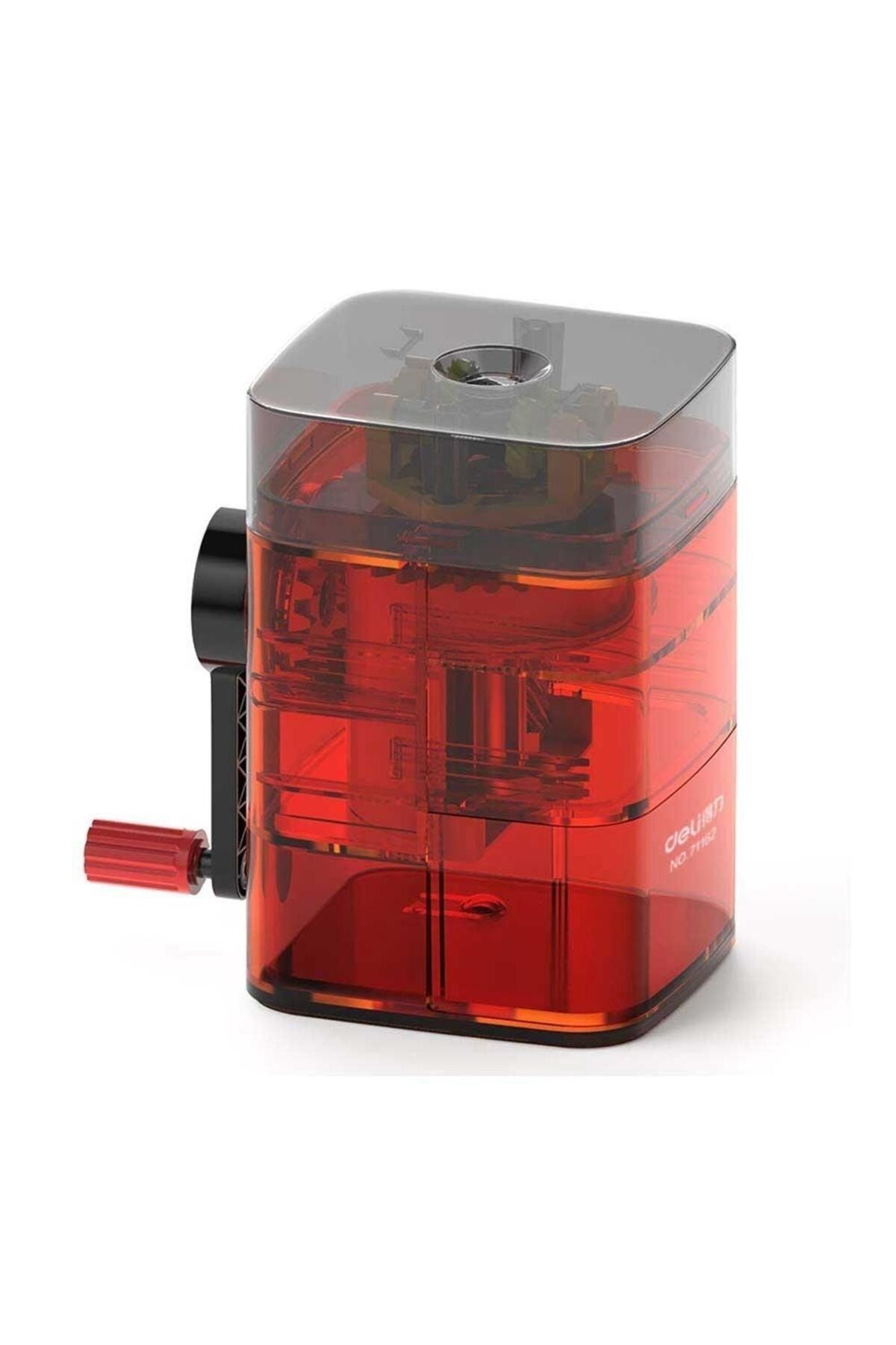 Deli Masa Üstü Saydam Kırmızı Kalemtraş