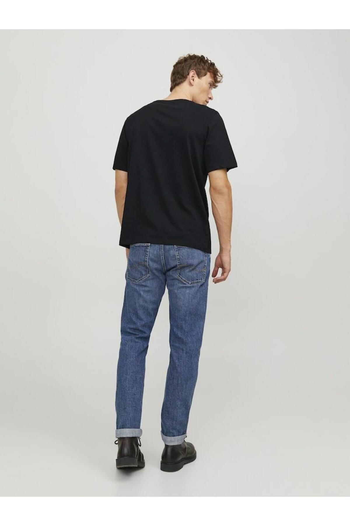 تیشرت مردانه مشکی جک اند جونز | 12233999-SİYAH اورجینال - تصویر 5