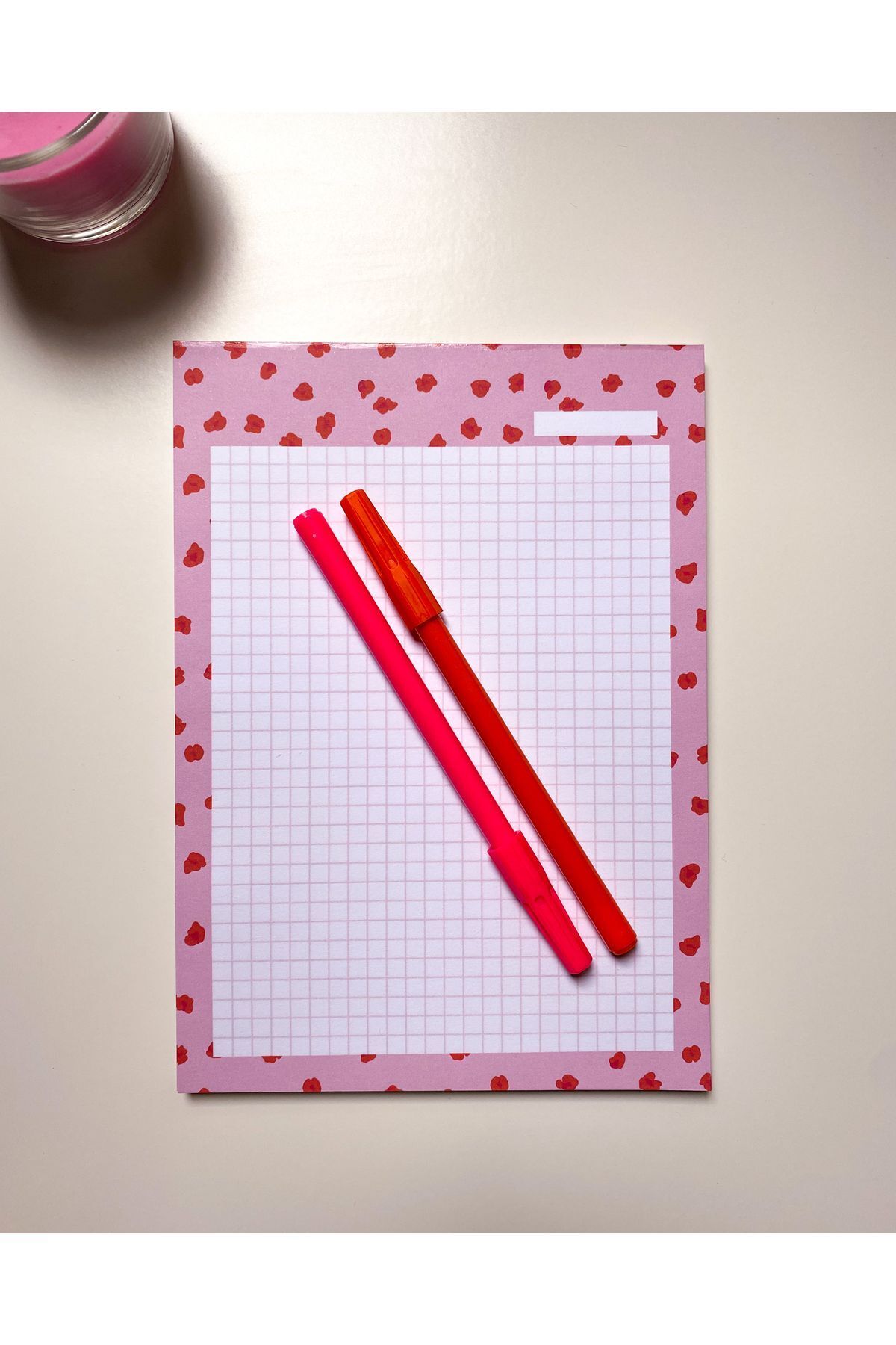 Pine Note-Checkered Pink Patterned Planner/To Do List/Notebook/Notepad/Memopad A5 5