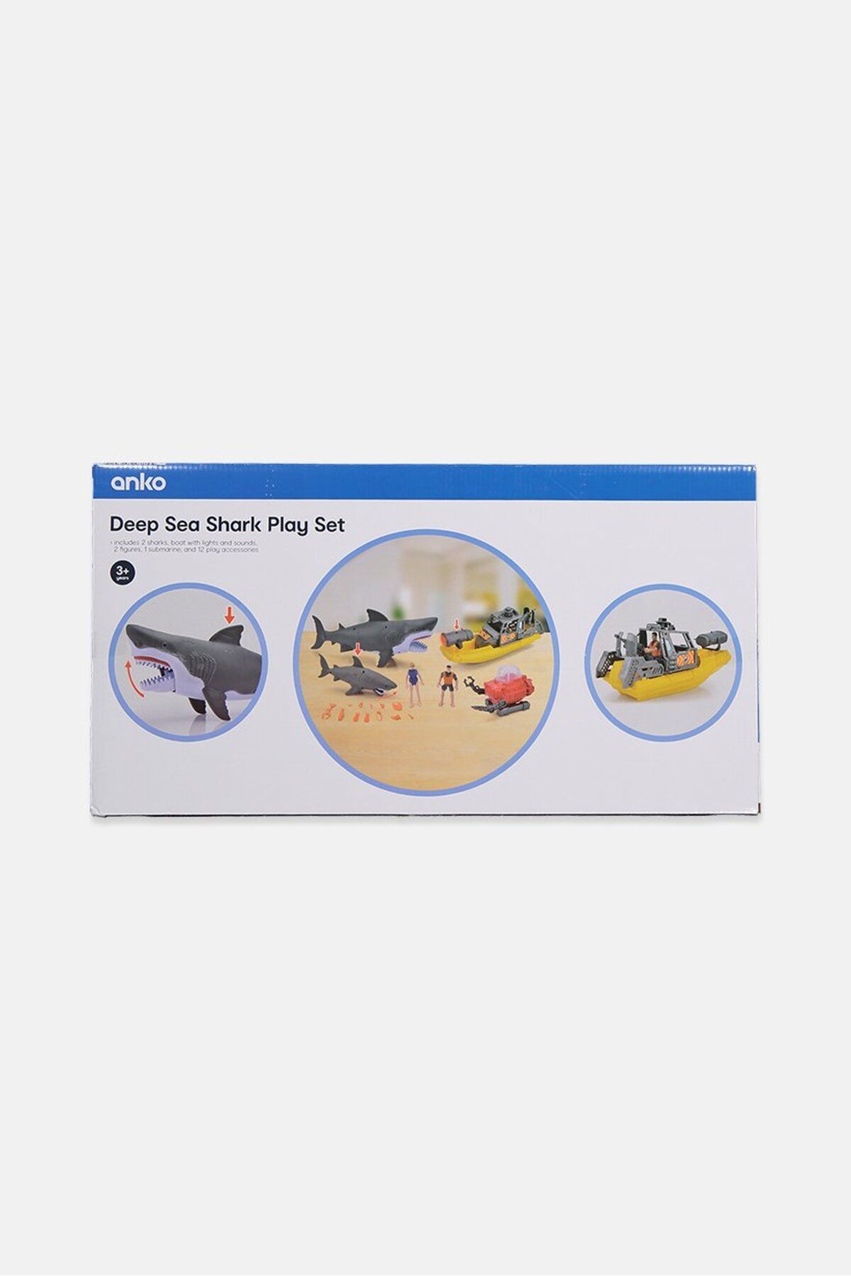 Anko-Deep Sea Shark Play Set, Grey/Yellow/Blue Combo 2
