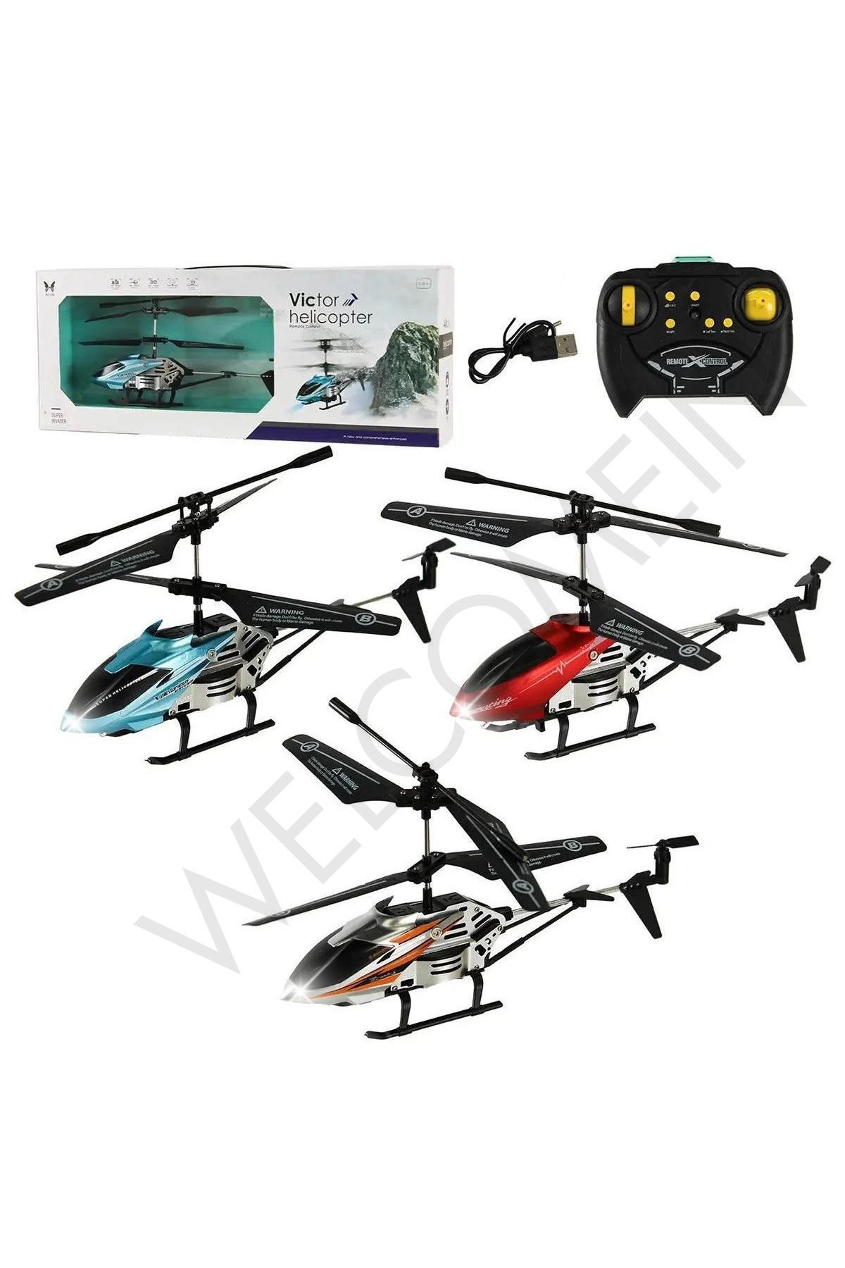 welcomein Uzaktan Kumandalı Helikopter Işıklı 2.4 gHZ Full Fonksiyon Havada Sabit Kalabilen 360 Derece Hareket