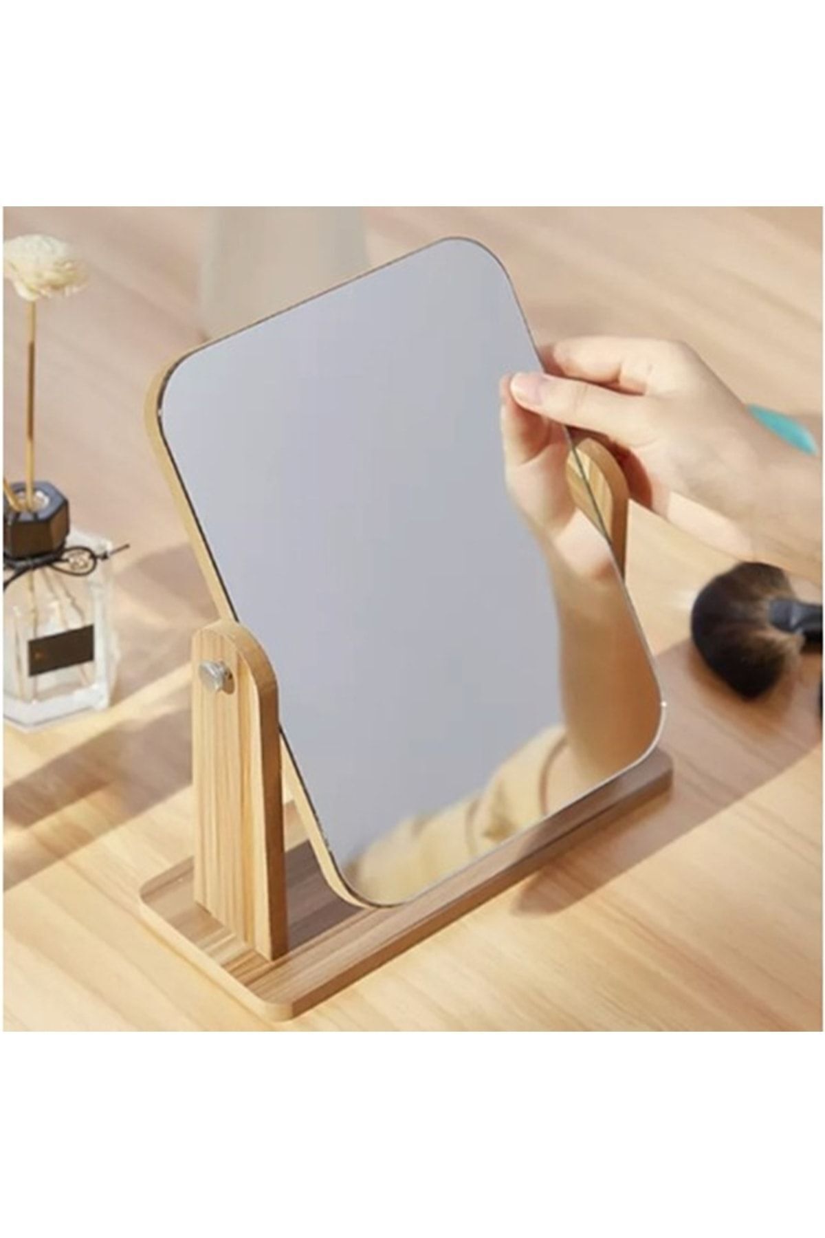 El Aynası Masa Aynası Makyaj Aynası Ayarlanabilir Kare Makeup Mirror 18cm