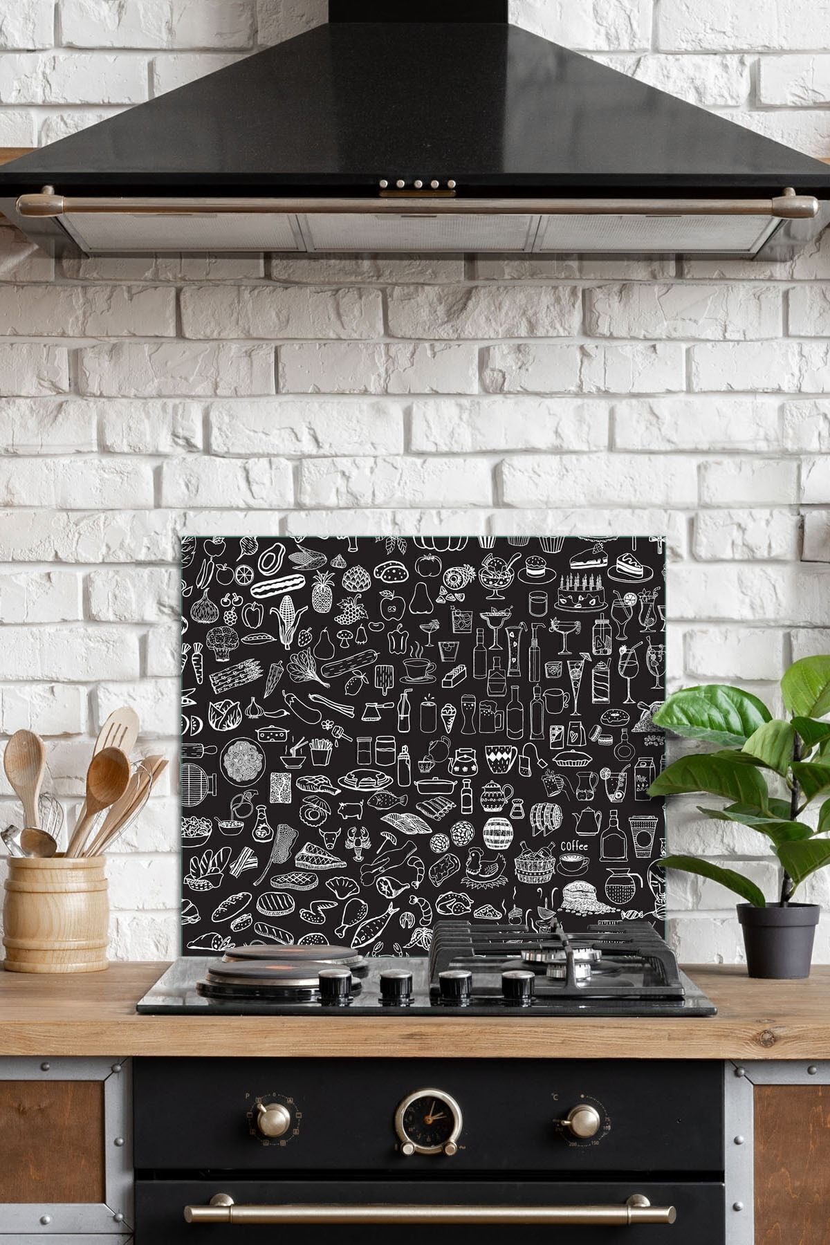 Decovetro Sticlă Cu Model 60x40 Cm - Protector Pentru Spate Aragaz, Set Mixt De Alimente Și Băuturi - 50 x 50