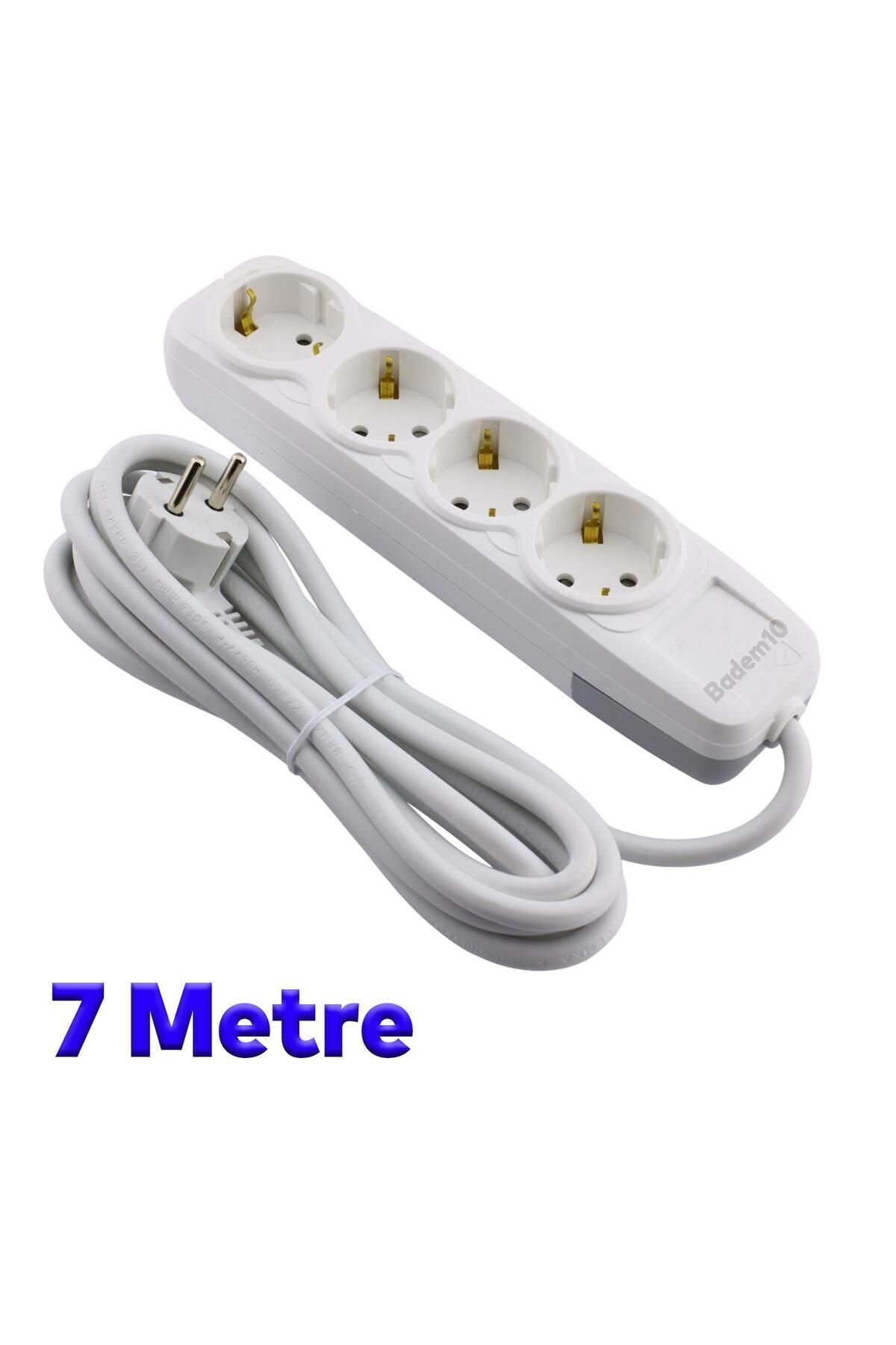 Badem10-4-piece Group Socket - 7 Meter Corded, Grounded Plug Multiplier, Switchless Extension Cable 2