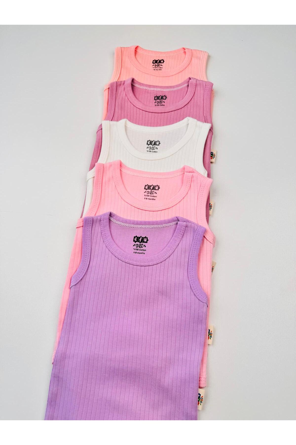 EFU BABY 5'li Pamuklu Raporlu Askılı Bebek Atlet Body fotoğrafı 3 (önizleme)