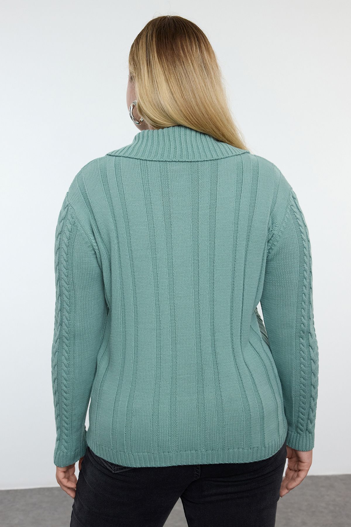 Trendyol Curve-Plus Size Mint knitwear Cardigan - TBBAW25AV00008 5