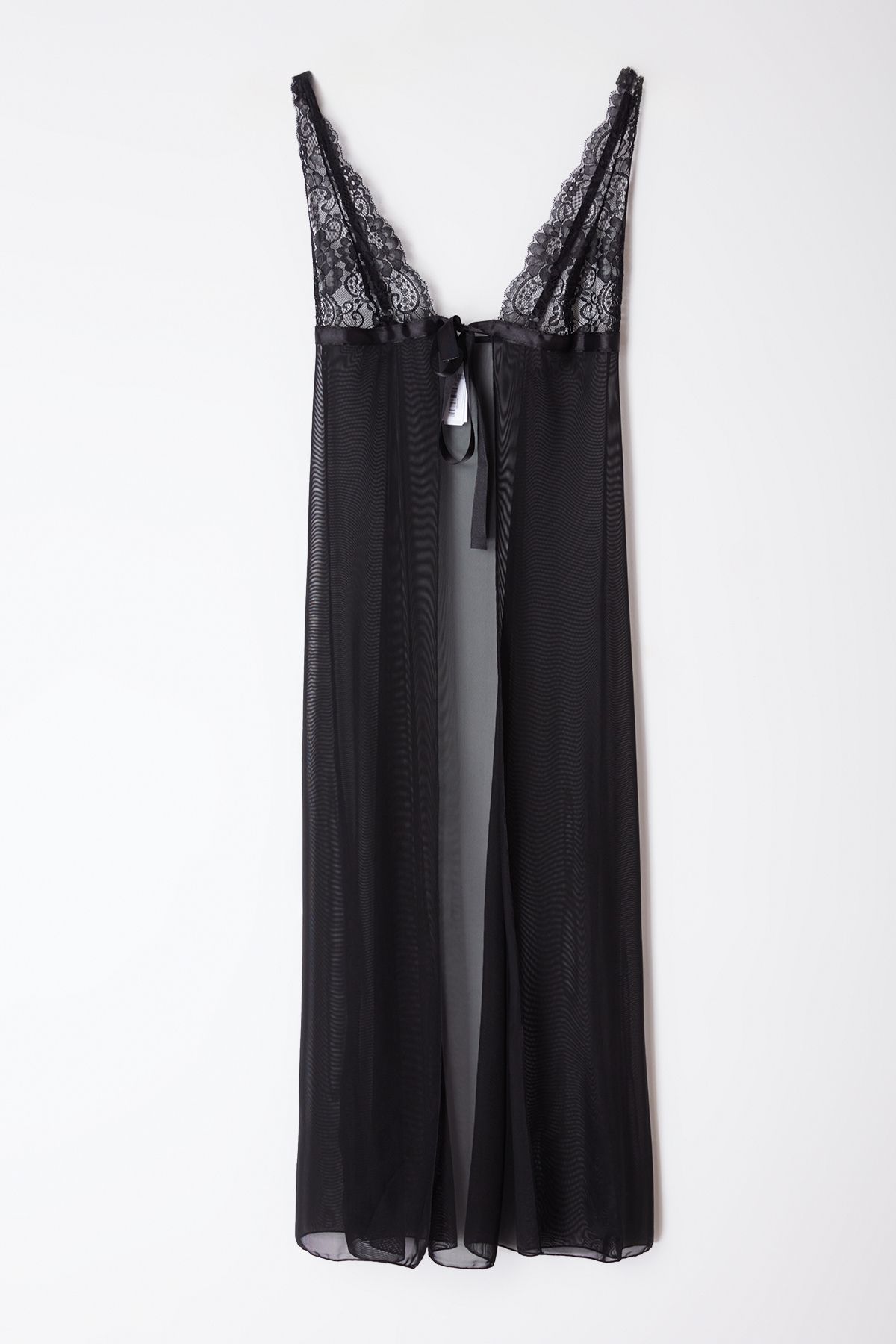 Trendyol Collection-Gestrickte Babydoll-Strumpfhose mit schwarzer Tüllspitze und Schnür-/Banddetail THMAW25LL00002 2