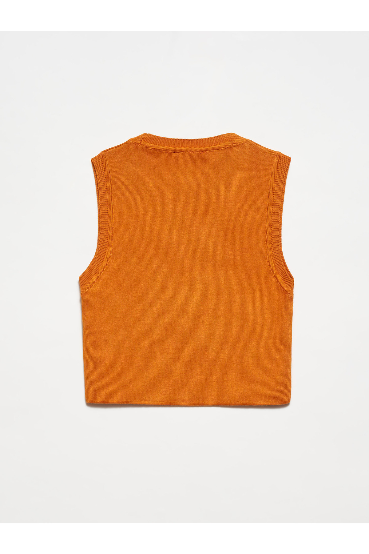 Dilvin  10172 Bisiklet Yaka Kolsuz Kazak-Y.Turuncu - Görsel 2