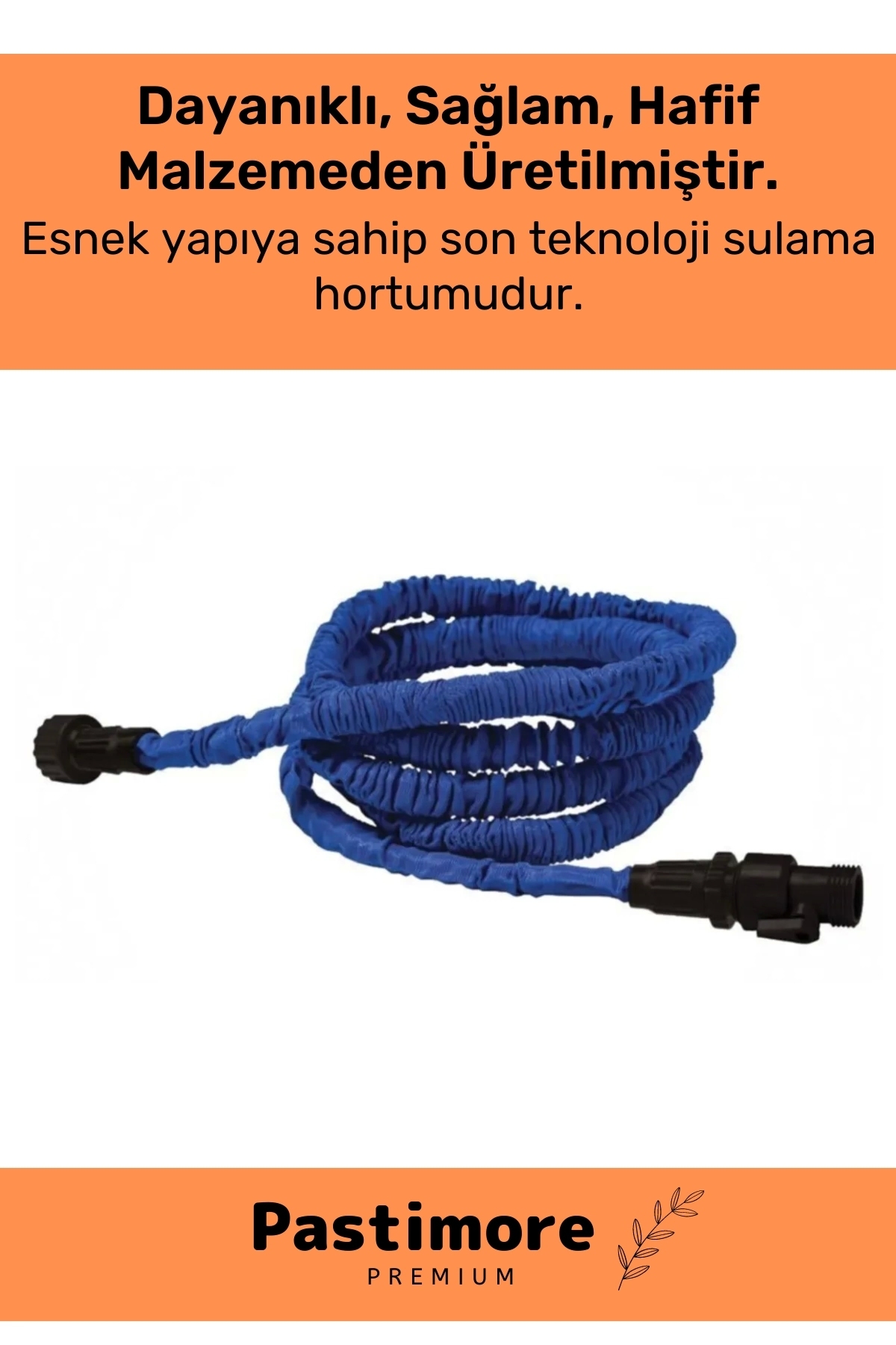 Dayanıklı Kırılmaz 3 Modlu Uzayan Bahçe Sulama Araç Yıkama Hortumu 30 Metre Mavi 2