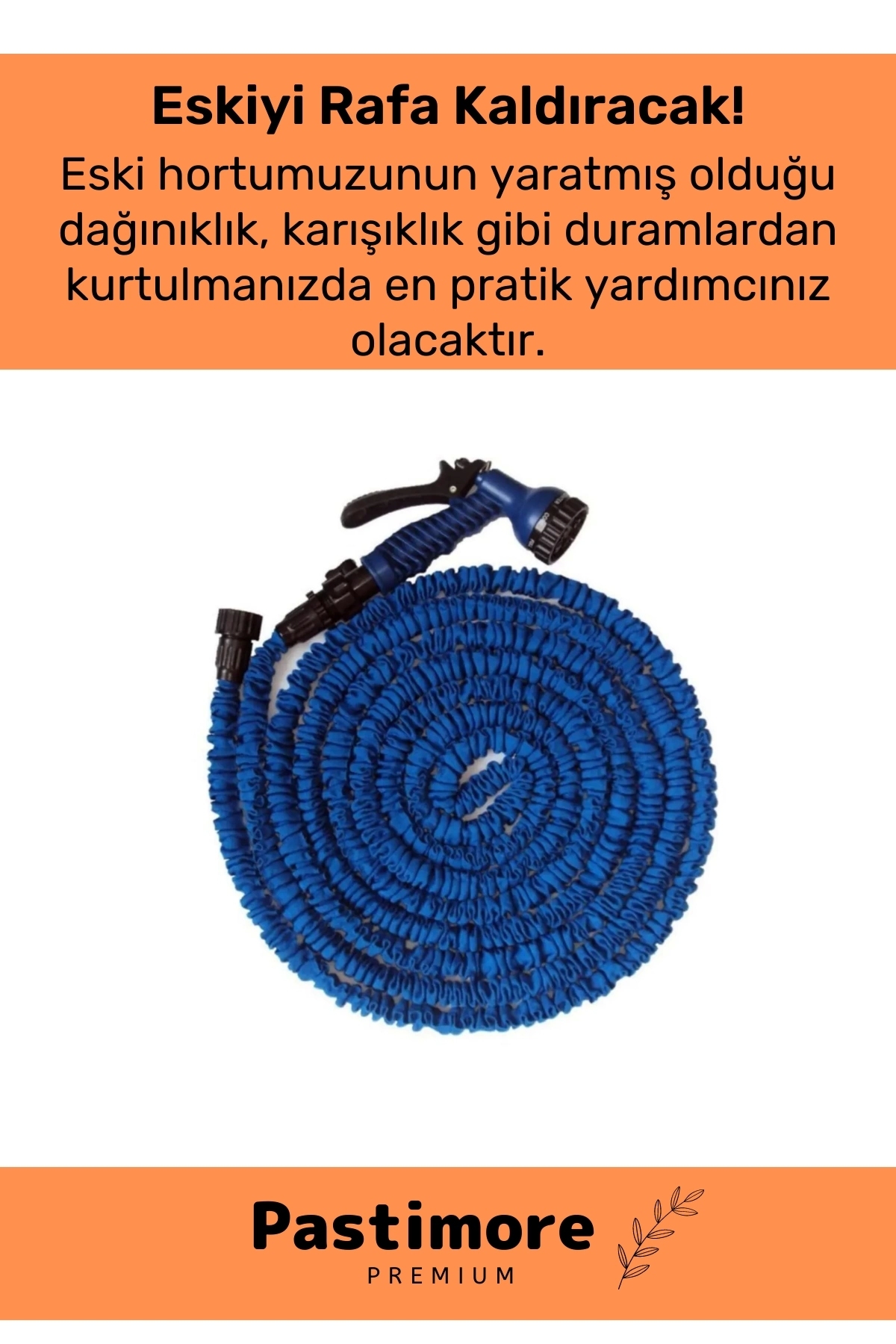 Dayanıklı Kırılmaz 3 Modlu Uzayan Bahçe Sulama Araç Yıkama Hortumu 30 Metre Mavi 3