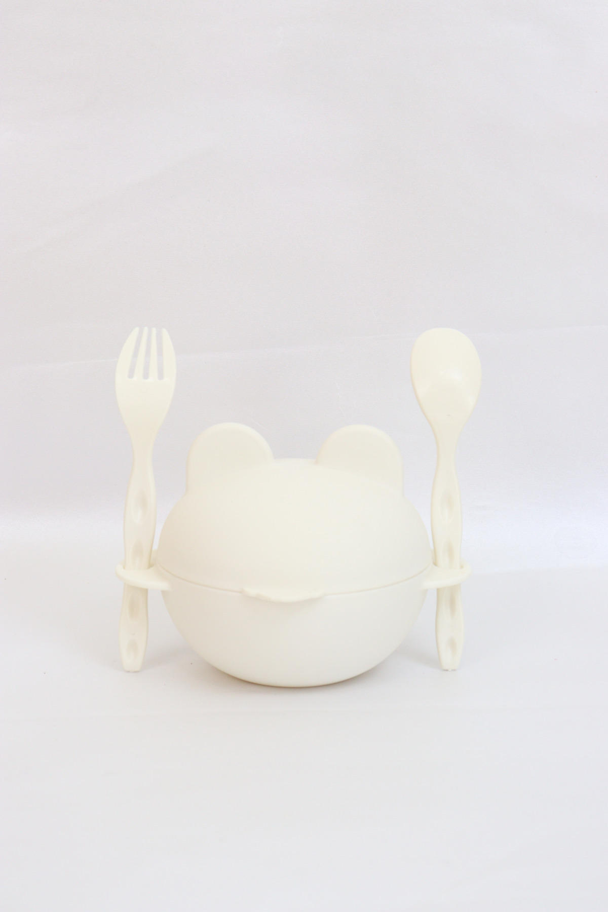 HARİKA KİDS Sevimli Ayıcık Kapaklı Kase Çatal Kaşık Seti fotoğrafı 2 (önizleme)