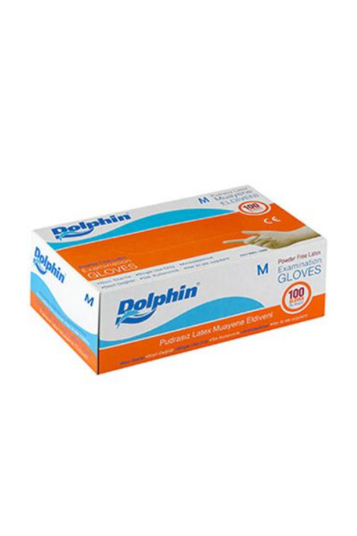 Dolphin Pudrasız Beyaz Lateks Eldiven (100 Adet/Kutu)