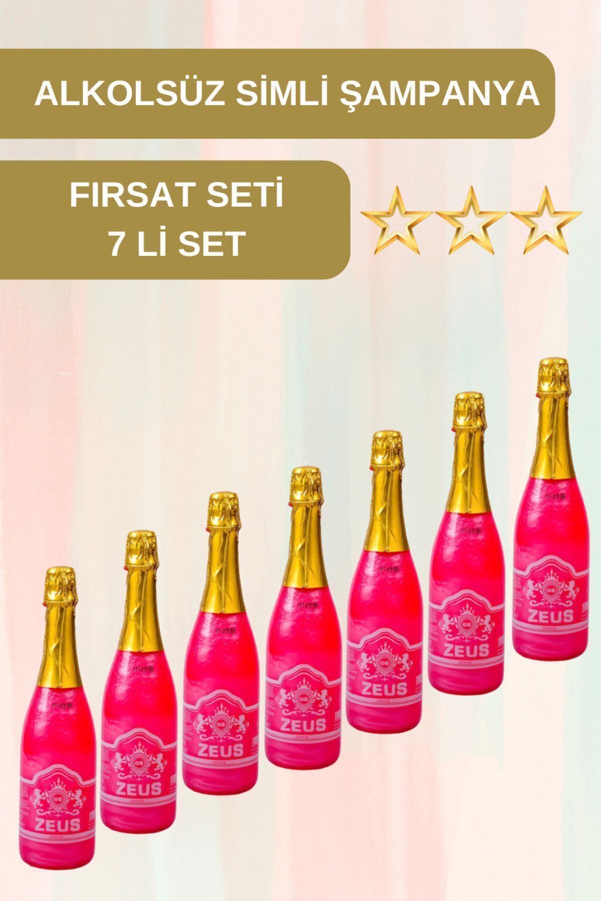 OS ZEUS FIRSAT SETİ 7 Lİ SET ALKOLSÜZ SİMLİ ŞAMPANYA ÇİLEK AROMALI