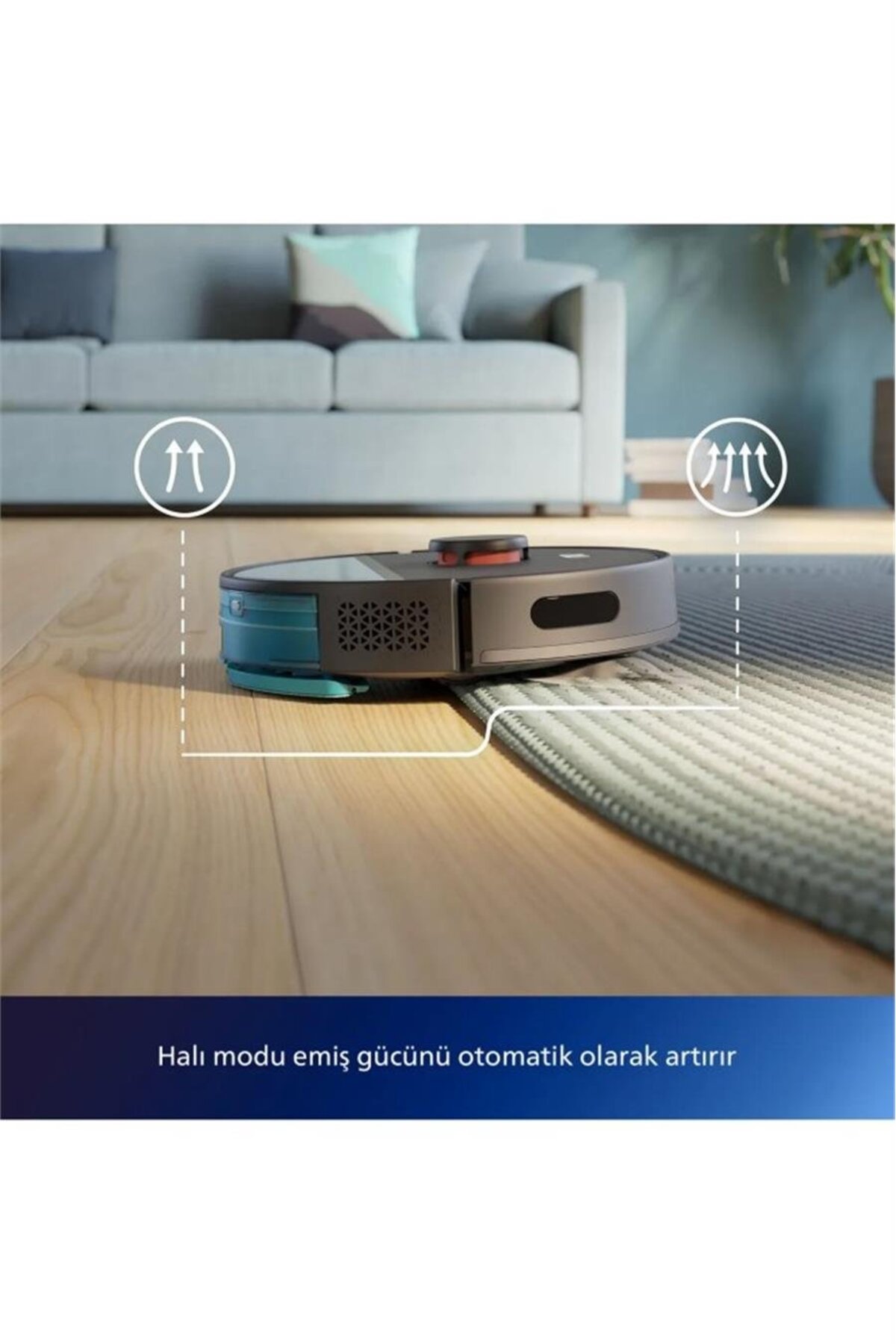 HOMERUN Aqua Islak Kuru ve Mop Özellikli, Ultra Emiş Gücü, EPA11 Filtre, 180DK Çalışma,Robot Süpürge