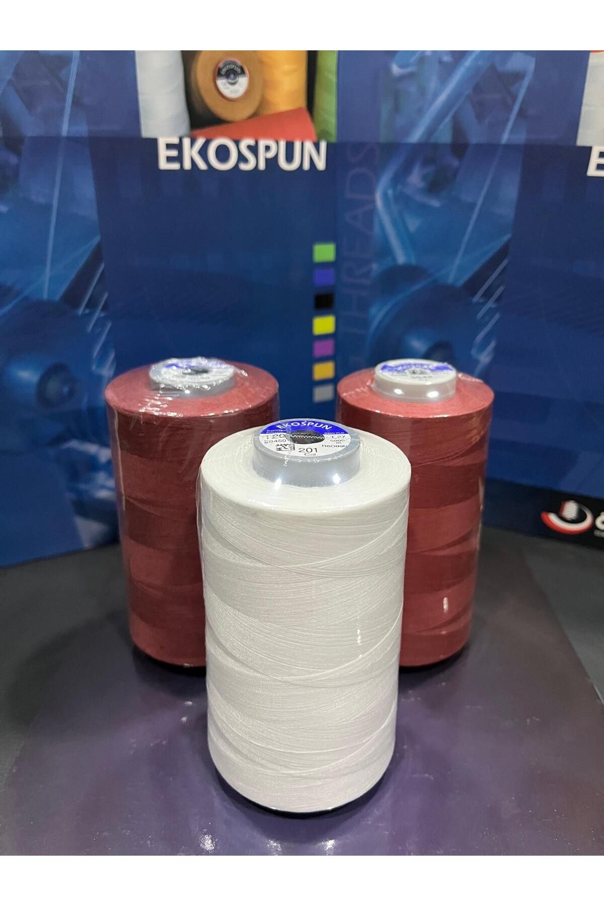 AYHANMAK-Set of 3 Sewing Thread 120 No 5000m Polyester Ekospun, High Strength, Ultra Quality 3