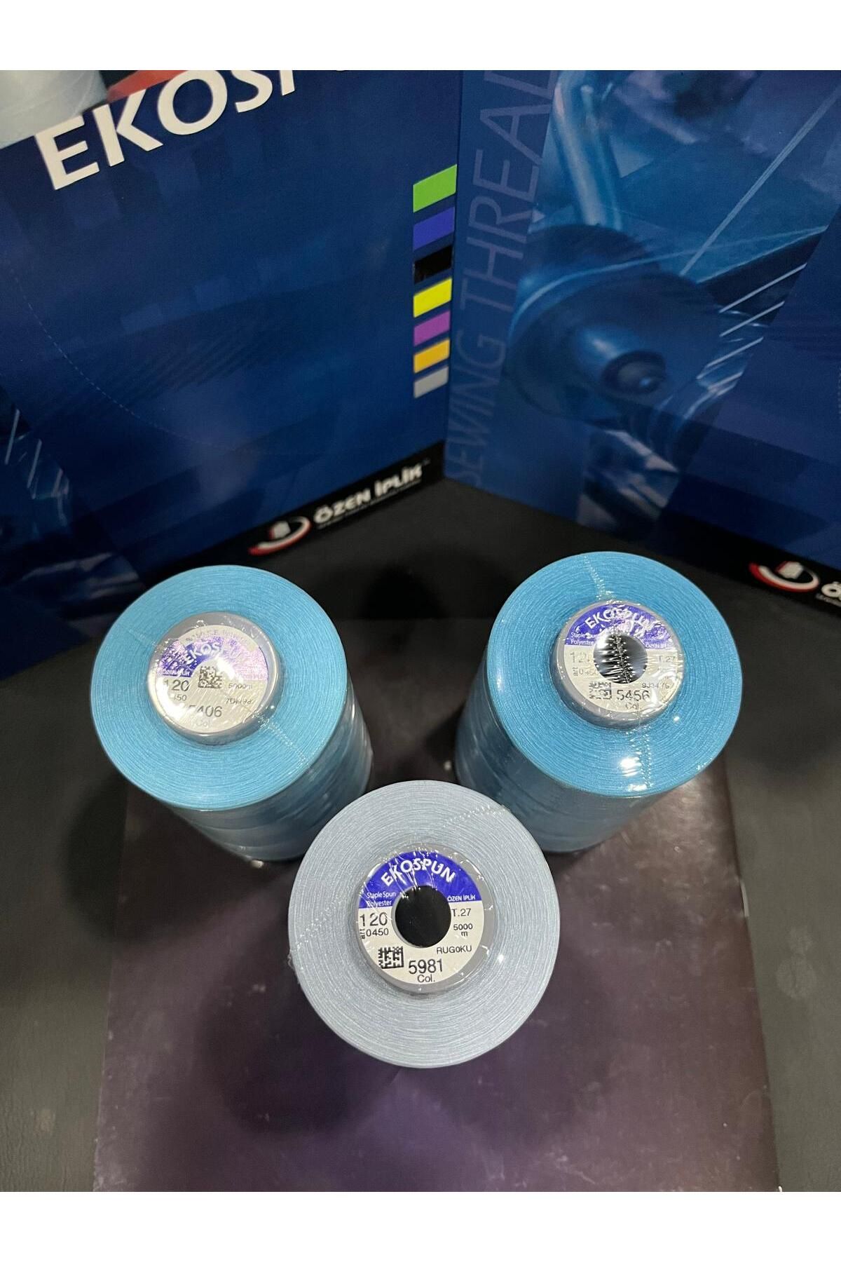 AYHANMAK-Set of 3 Sewing Thread 120 No 5000m Polyester Ekospun, High Strength? , Ultra Quality? 3