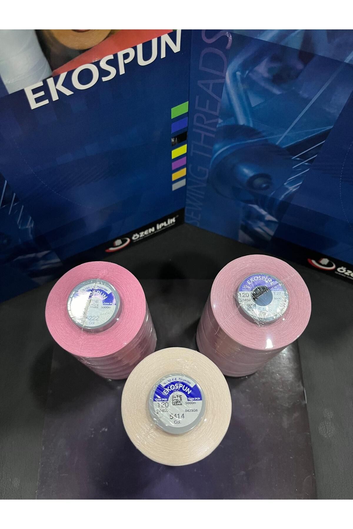 AYHANMAK-Set of 3 Sewing Thread 120 No 5000m Polyester Ekospun, High Strength, Ultra Quality 3