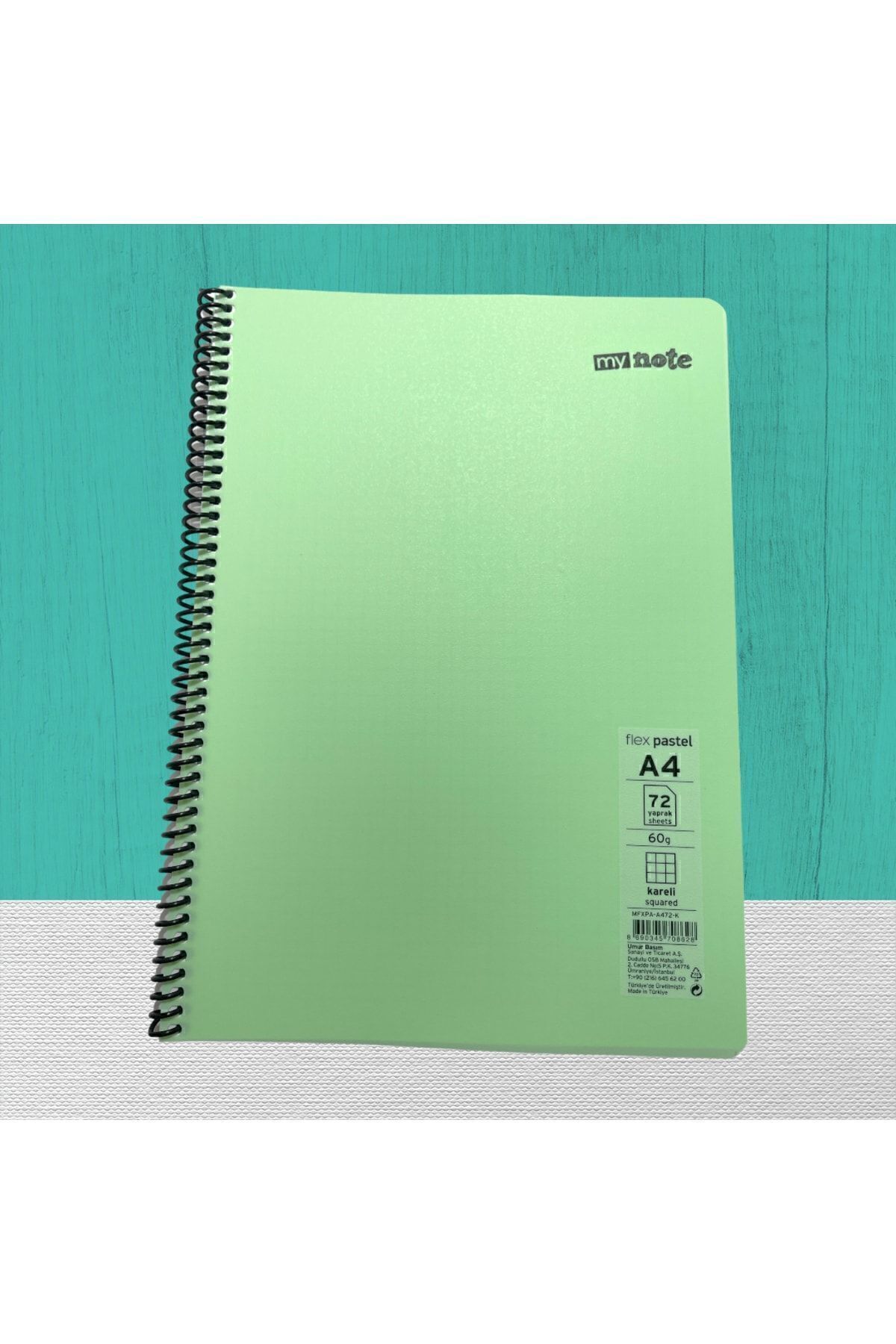 Umur-Mynote Flex Pastel Spiral Notebook A4 72 Yp Checkered 7
