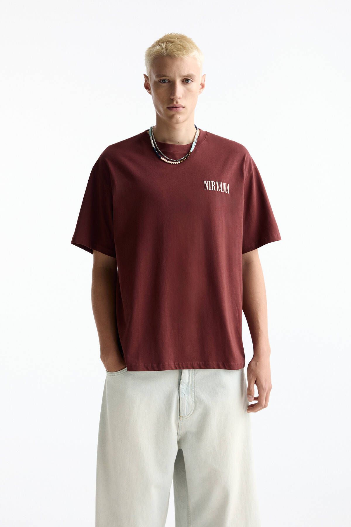 Pull Bear K sa kollu Nirvana t shirt Fiyat Yorumlar Trendyol