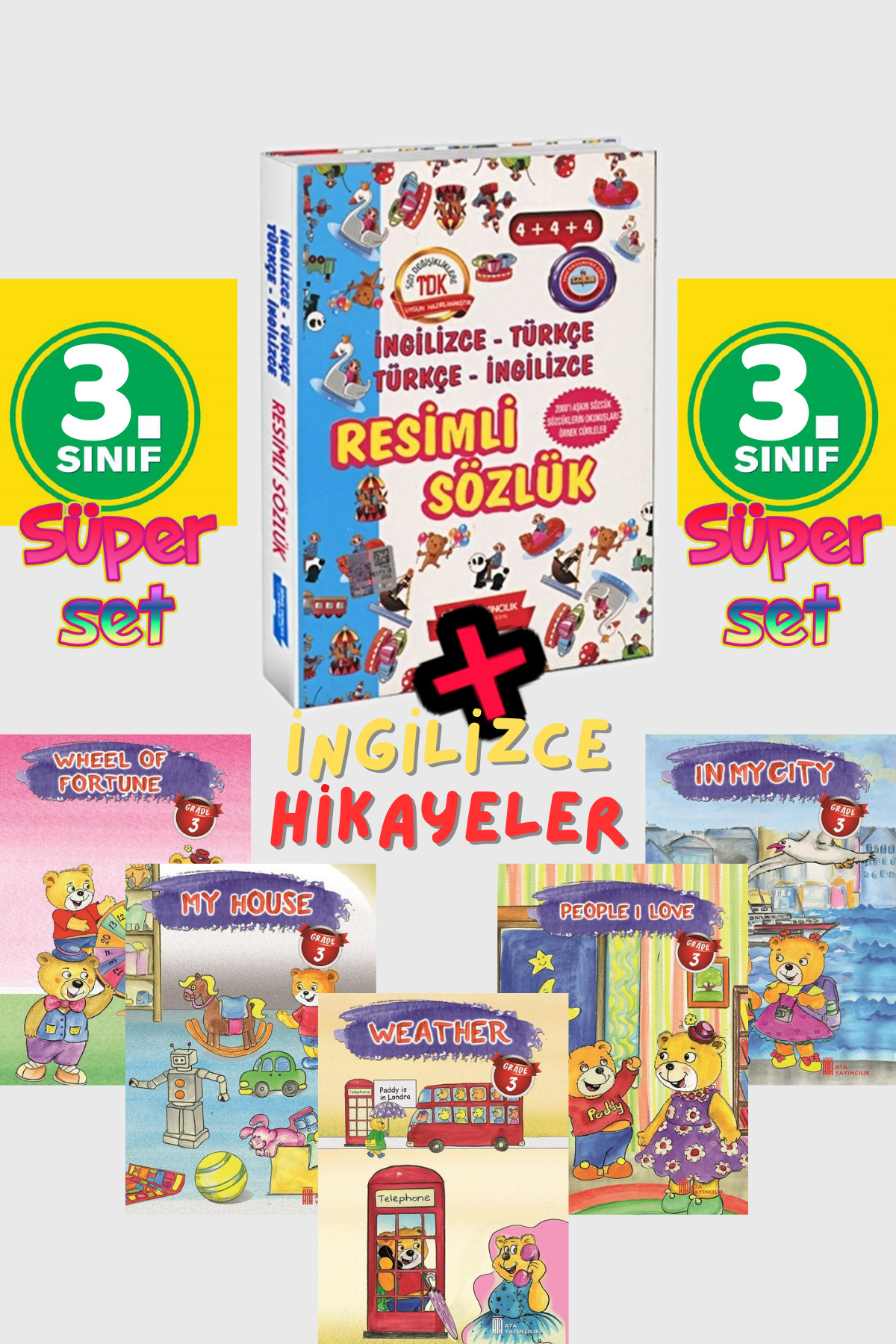 Ata Yayınları 3.sınıflar Için Stage-3 Ingilizce Hikaye Kitap Seti 5 Kitap Ingilizce Set