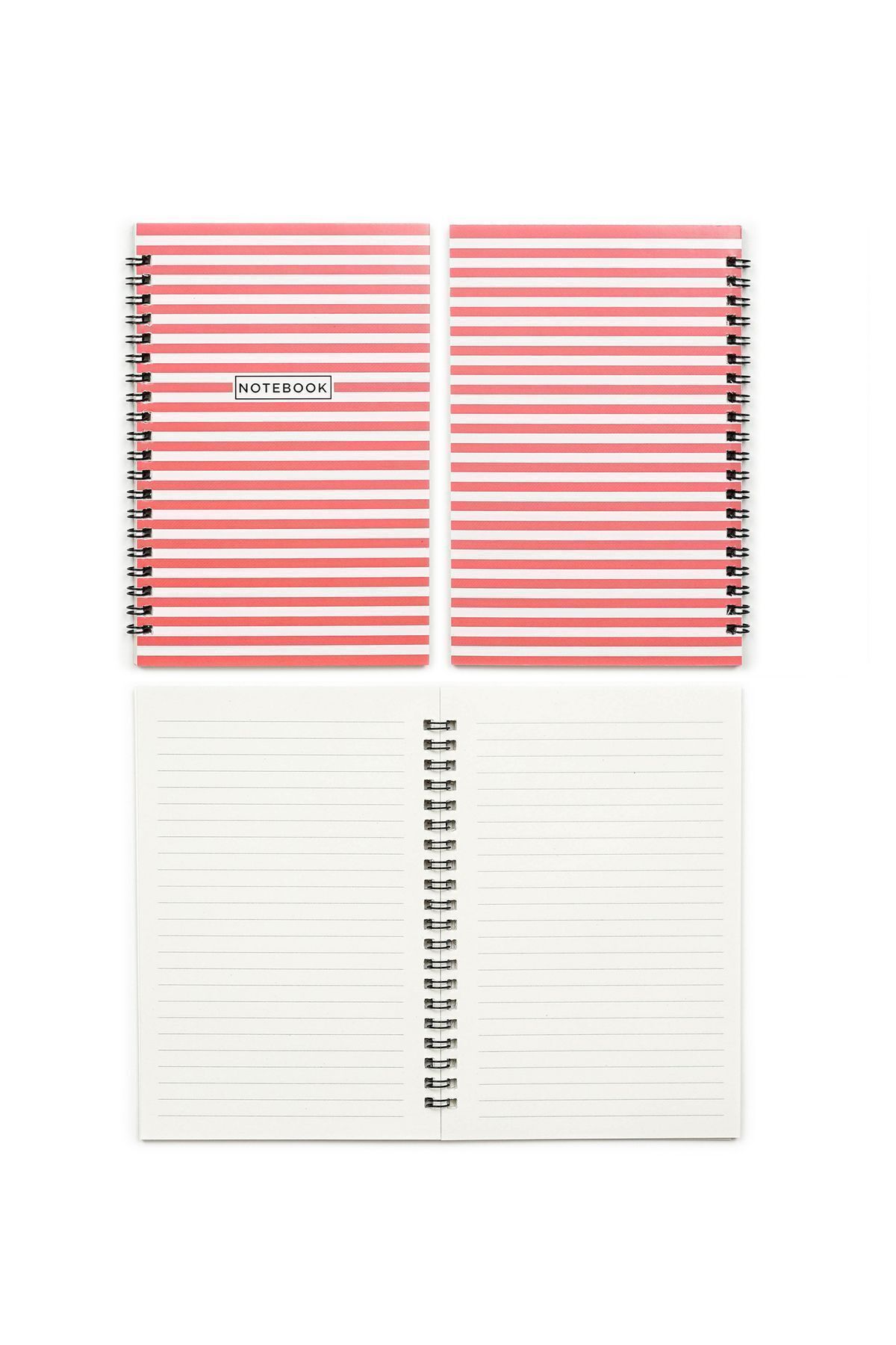 Nice Notes-Flatline Series - 13x19.5 cm Striped, 50 Sheets Set of 4 Spiral Notebooks 3