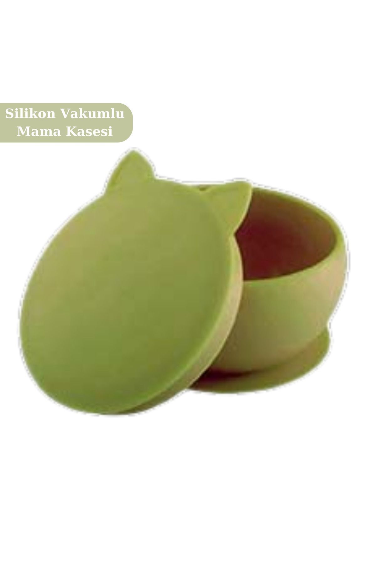 PONÇİK BEBEK 3'lü Silikon Mama Seti Beslenme Seti -mama Kasesi Vakumlu, Vakum Tabanlı Mama Tabağı,mama Kaşığı fotoğrafı 2 (önizleme)