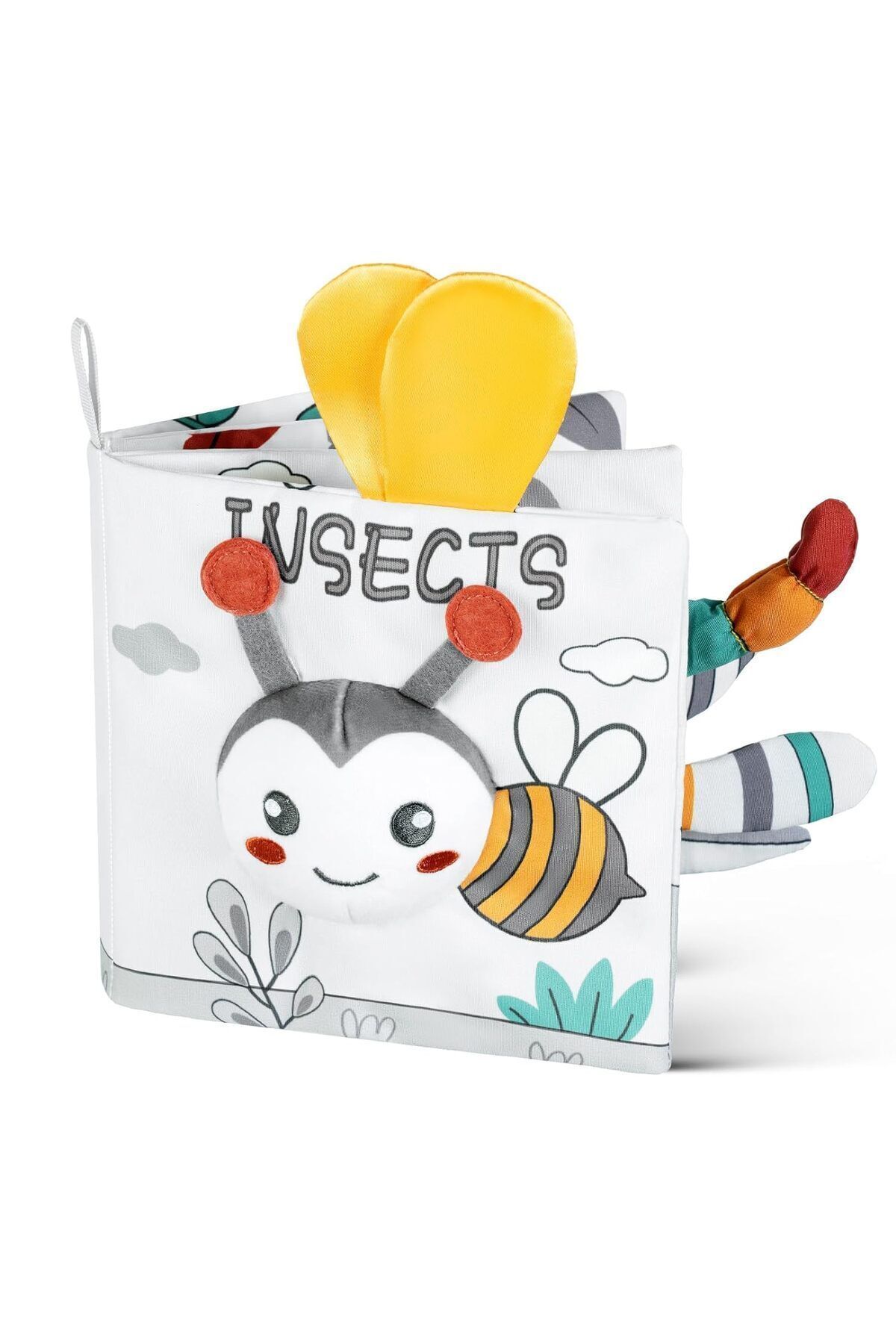 Jjovce Zilli Hışırtılı Bebek Kitabı 3D Montessori Yıkanabilir Bez Kitap Arı