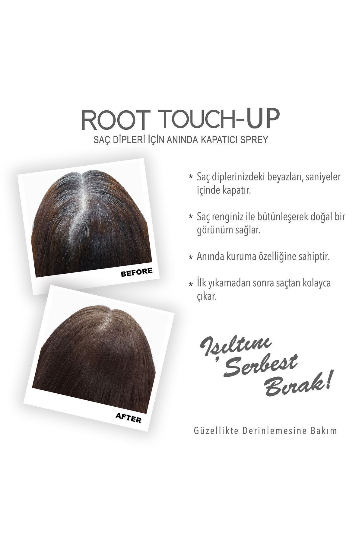 رنگ مو نارنجی مردانه و زنانه Root Touch Up قسمت پایین موهای کومال تیره اسپری فوری 75 میل Root Touch-Up