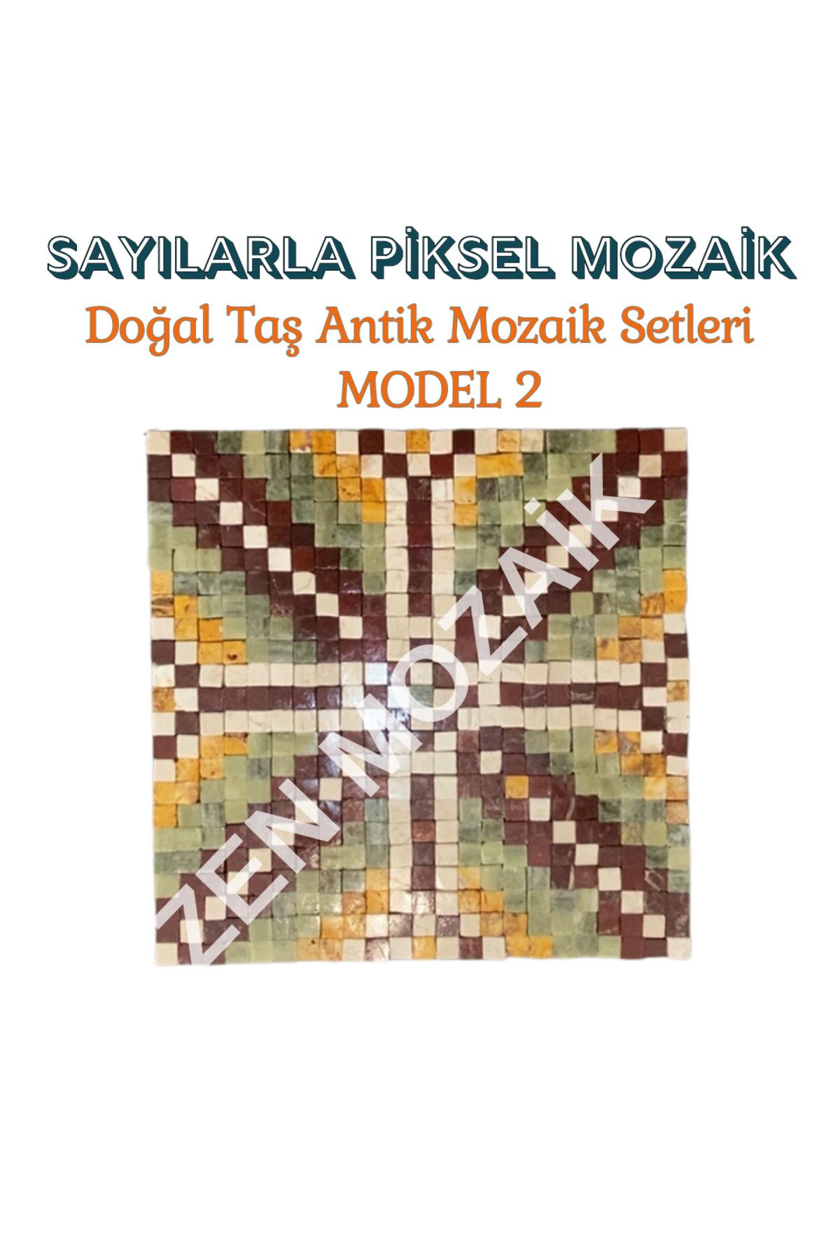 Zen Mozaik-Diy Set - Pixel Mosaic with Numbers, Antique Mosaic, Natural Stone Marble Mosaic 1